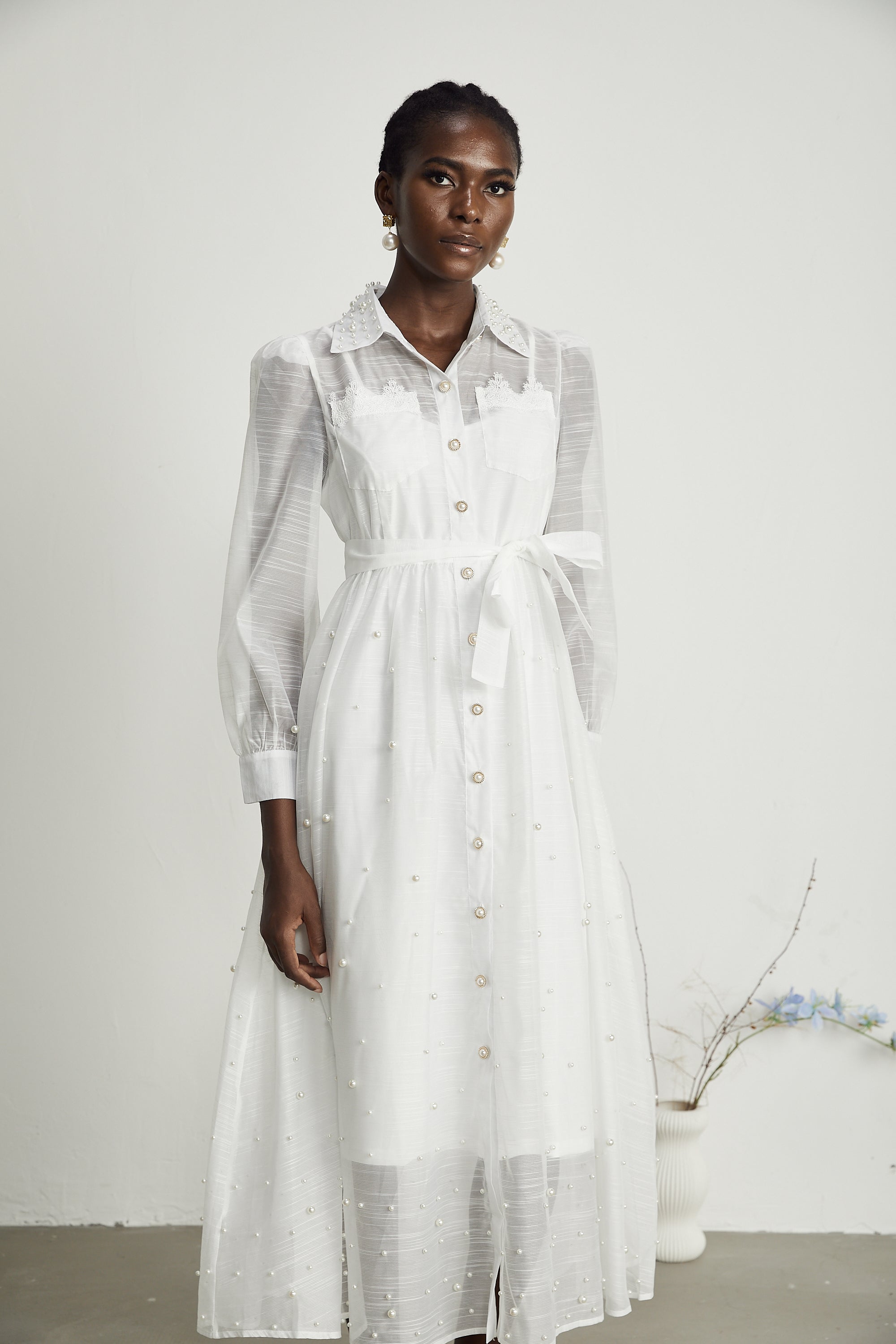 Bennett faux-pearl embellished midi dress (US Only)