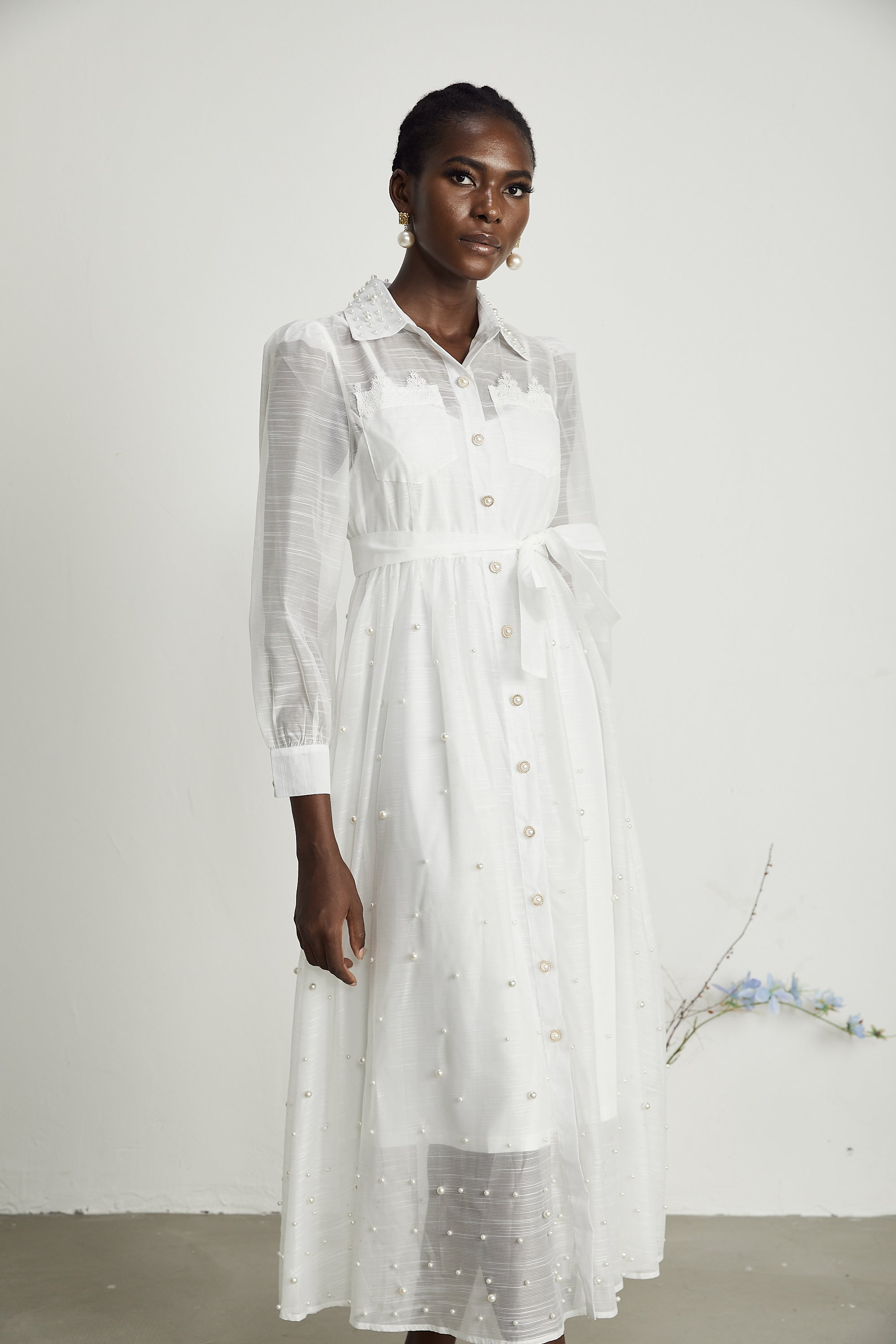 Bennett faux-pearl embellished midi dress (US Only)