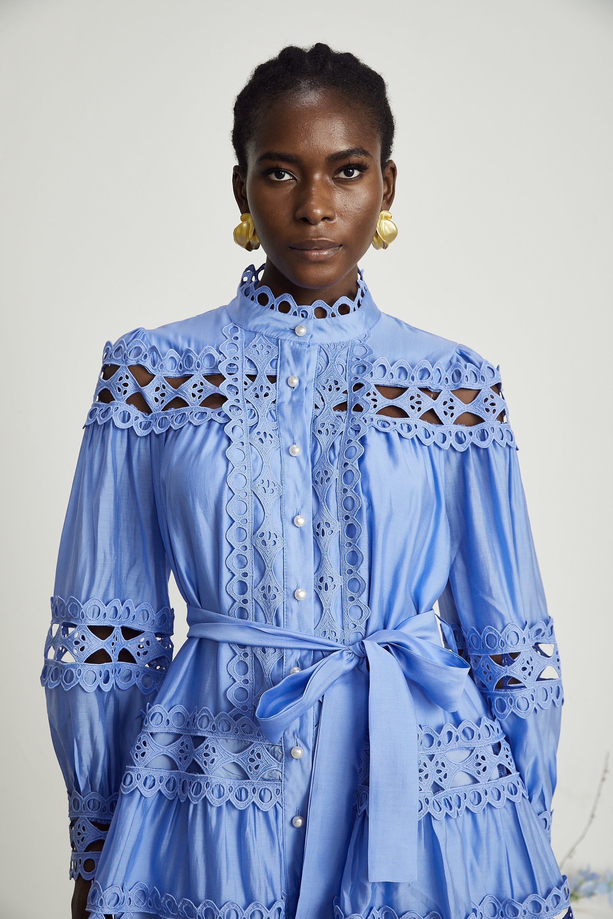 Nova blue cut-out belted mini dress (Final Sale-US Only)