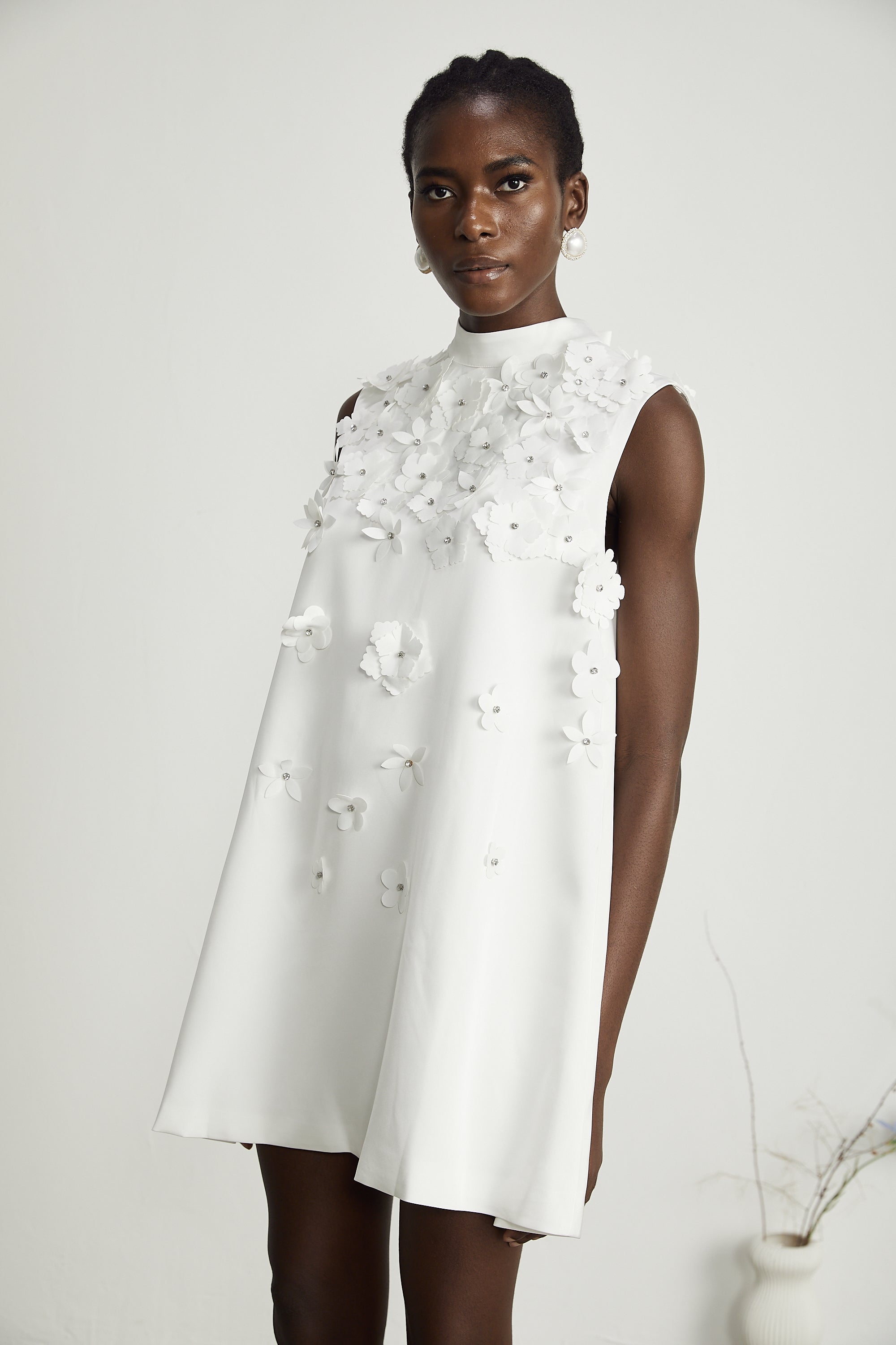 Genevieve faux-flower mini dress (Final Sale-US Only)