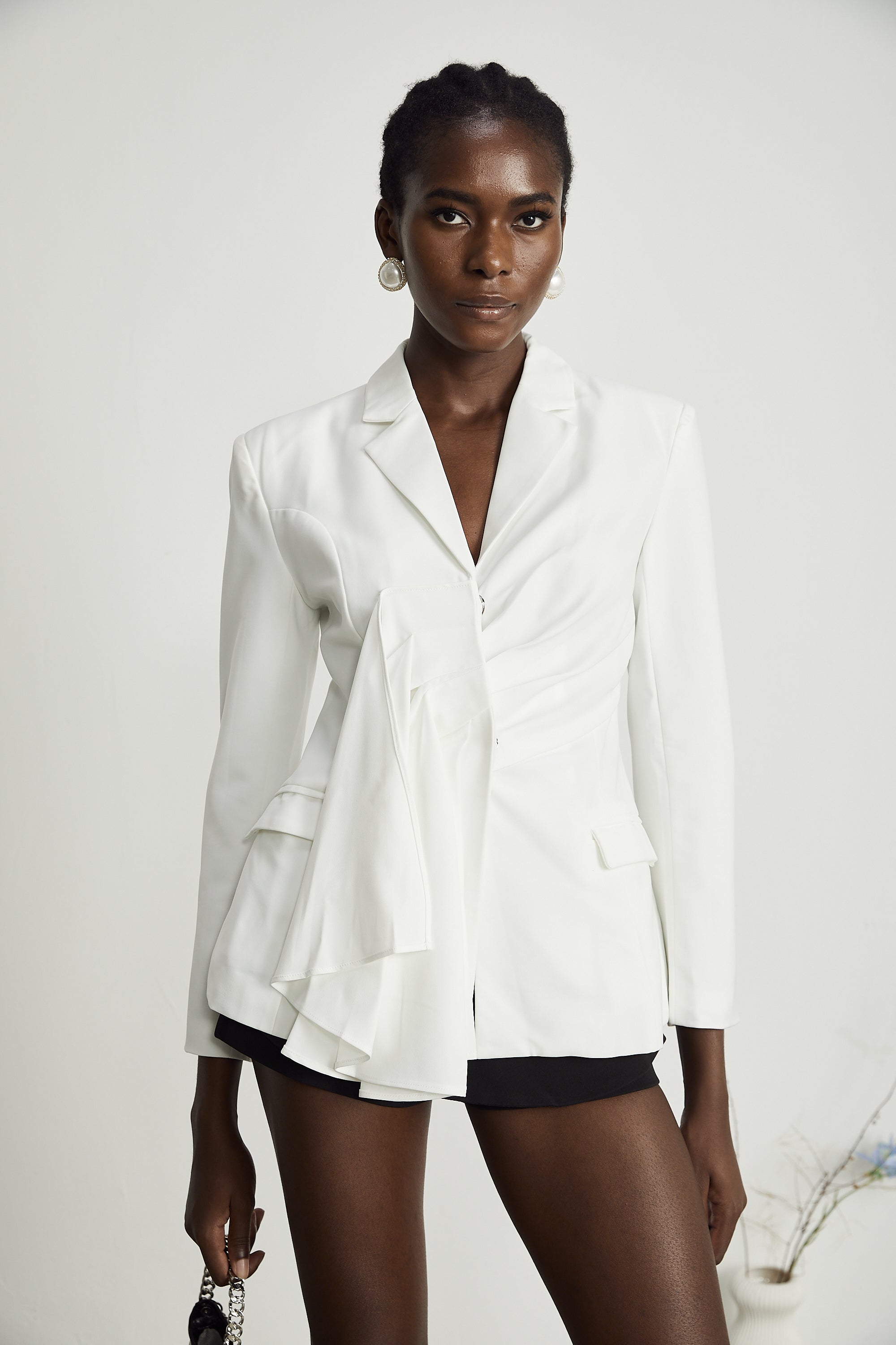 Faena draped asymmetrical blazer