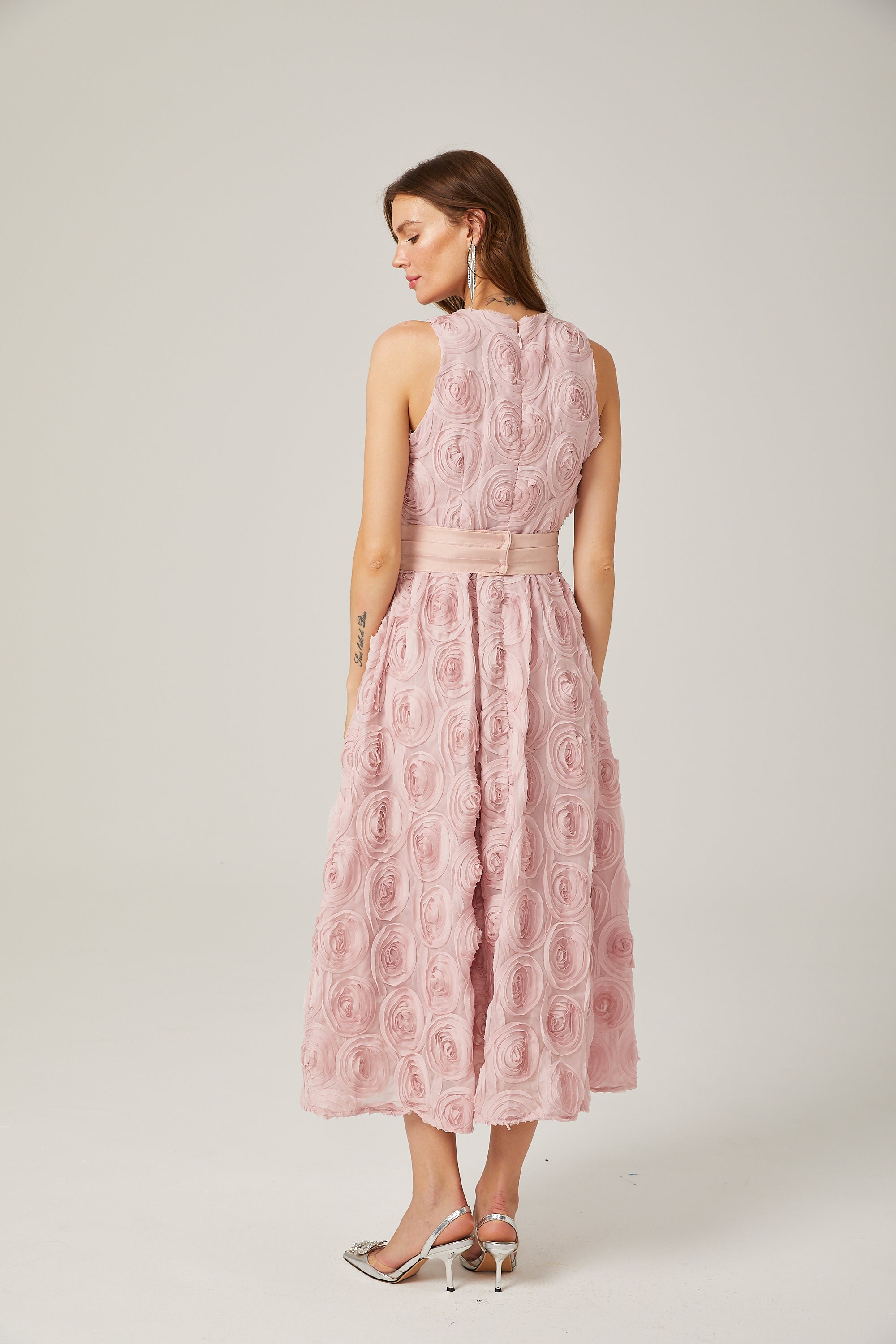 Paulette pink floral tie-waist midi dress (Final Sale-US Only)