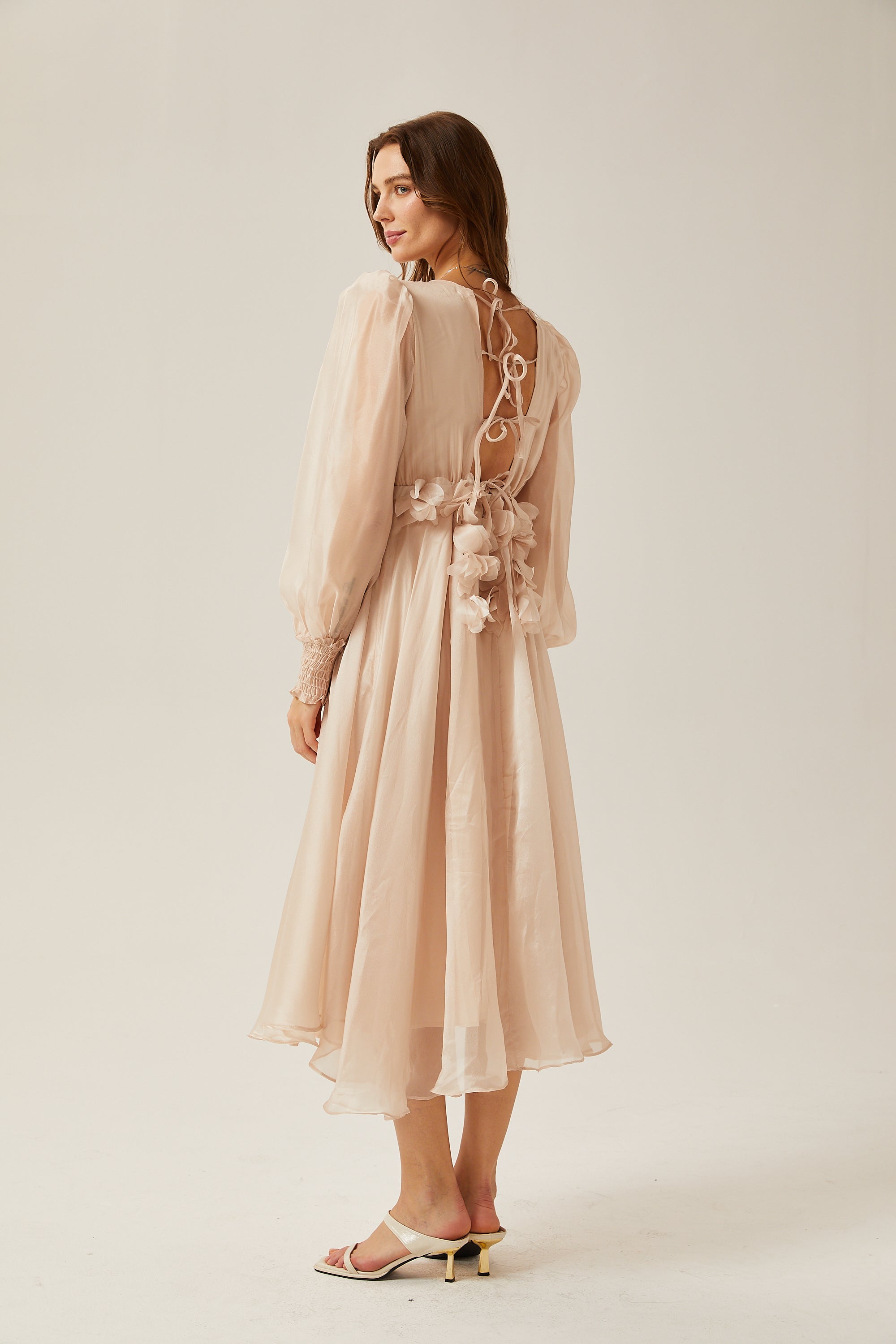 Lucie faux-floral embellished midi dress (Final Sale-US Only)