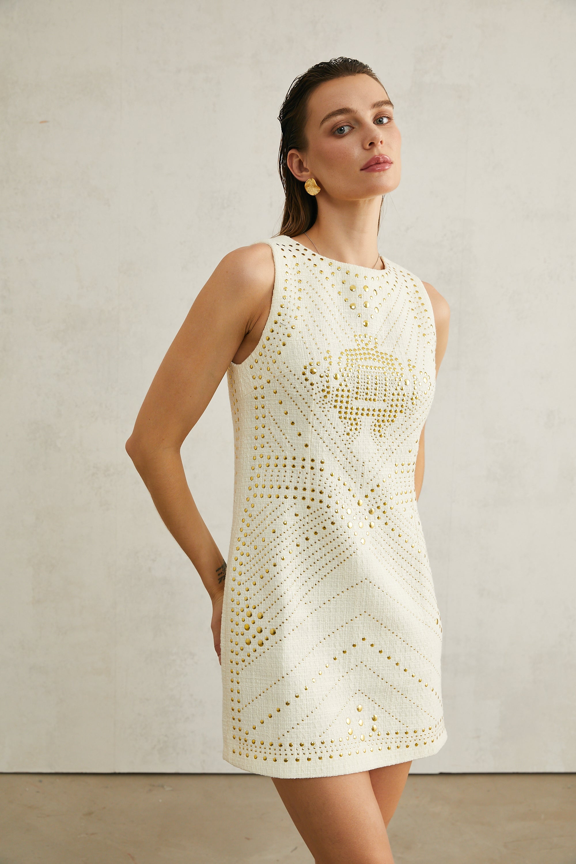 Irène studded sleeveless mini dress (US Only)