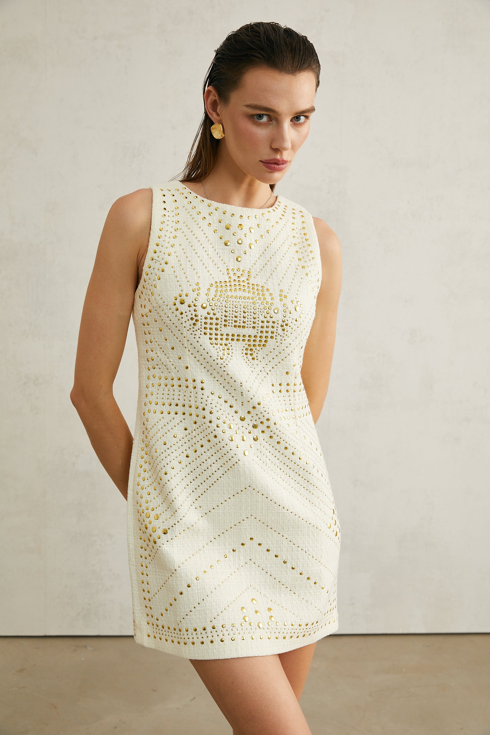 Irène studded sleeveless mini dress (US Only)