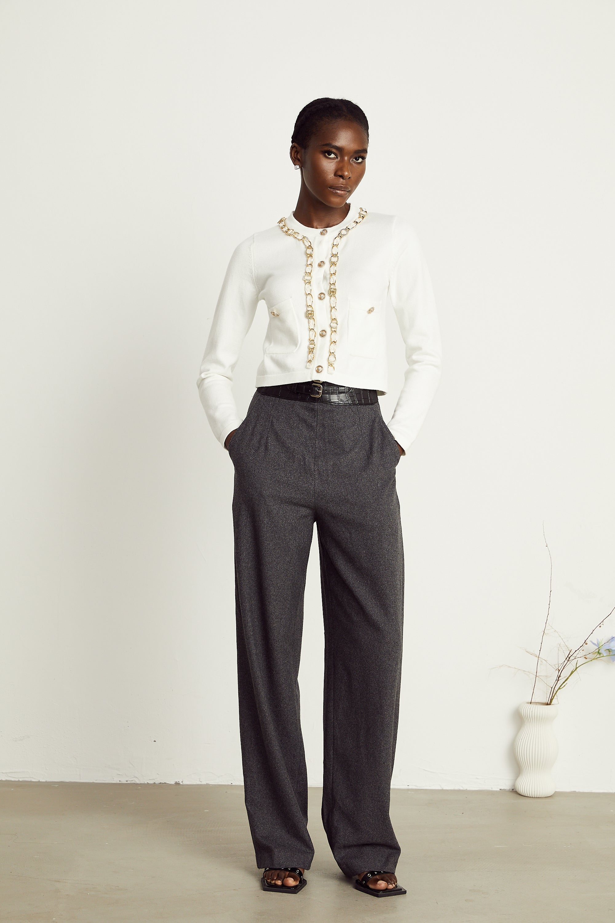 Karine chain-link knitted cardigan (Final Sale-US Only)