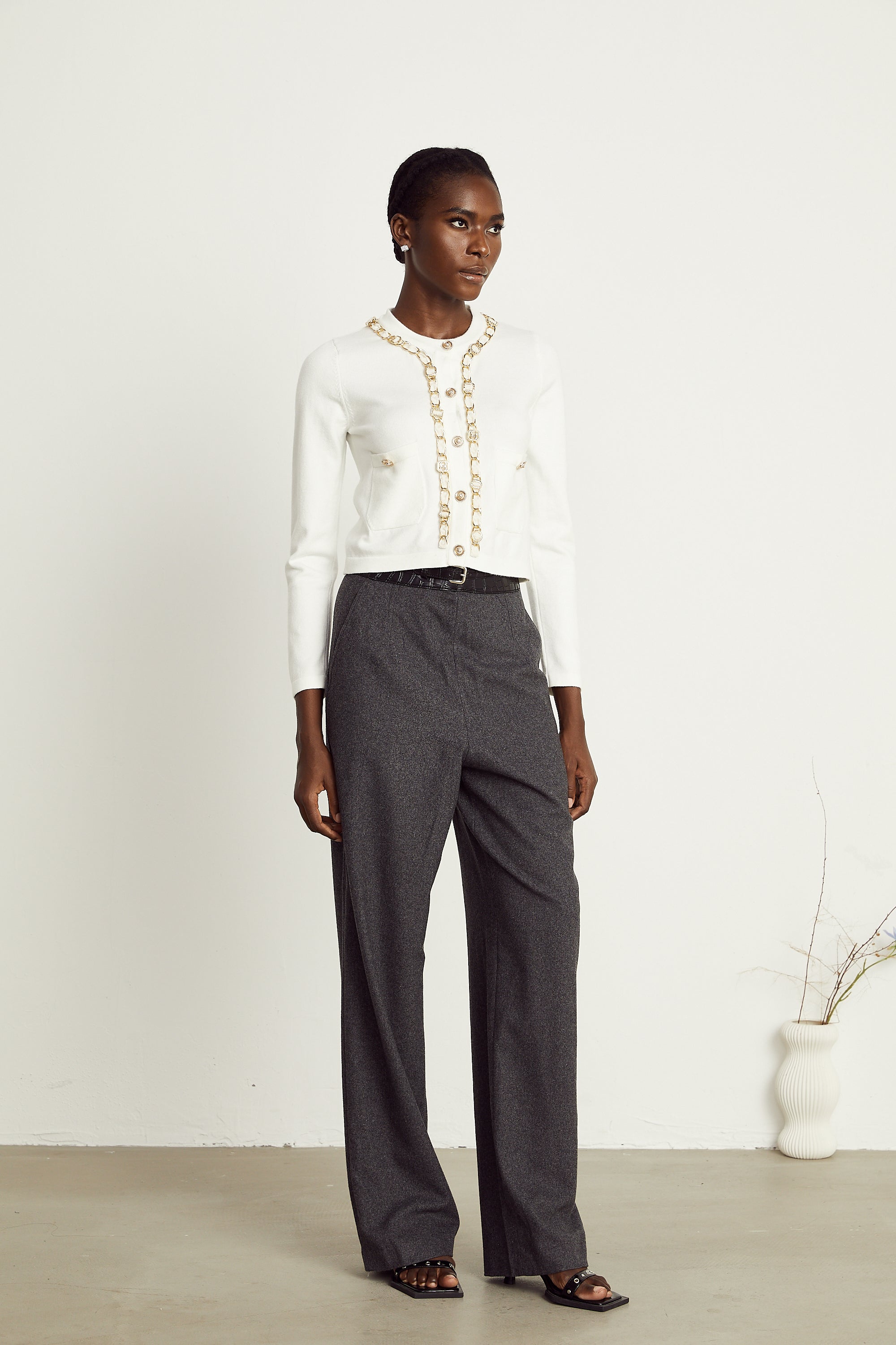 Karine chain-link knitted cardigan (Final Sale-US Only)