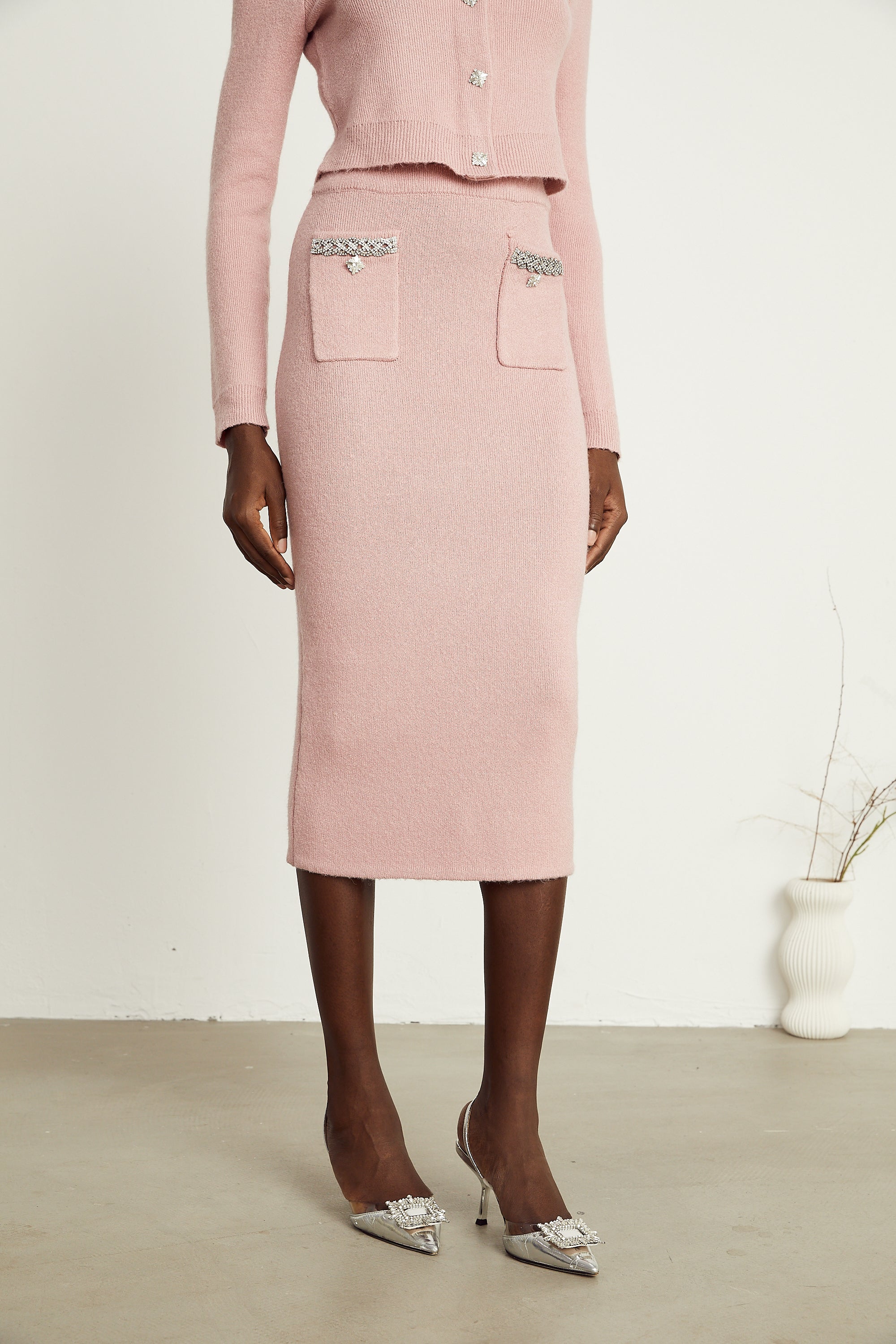 Renée pink embellished jacket & skirt matching set (Final Sale-US Only)