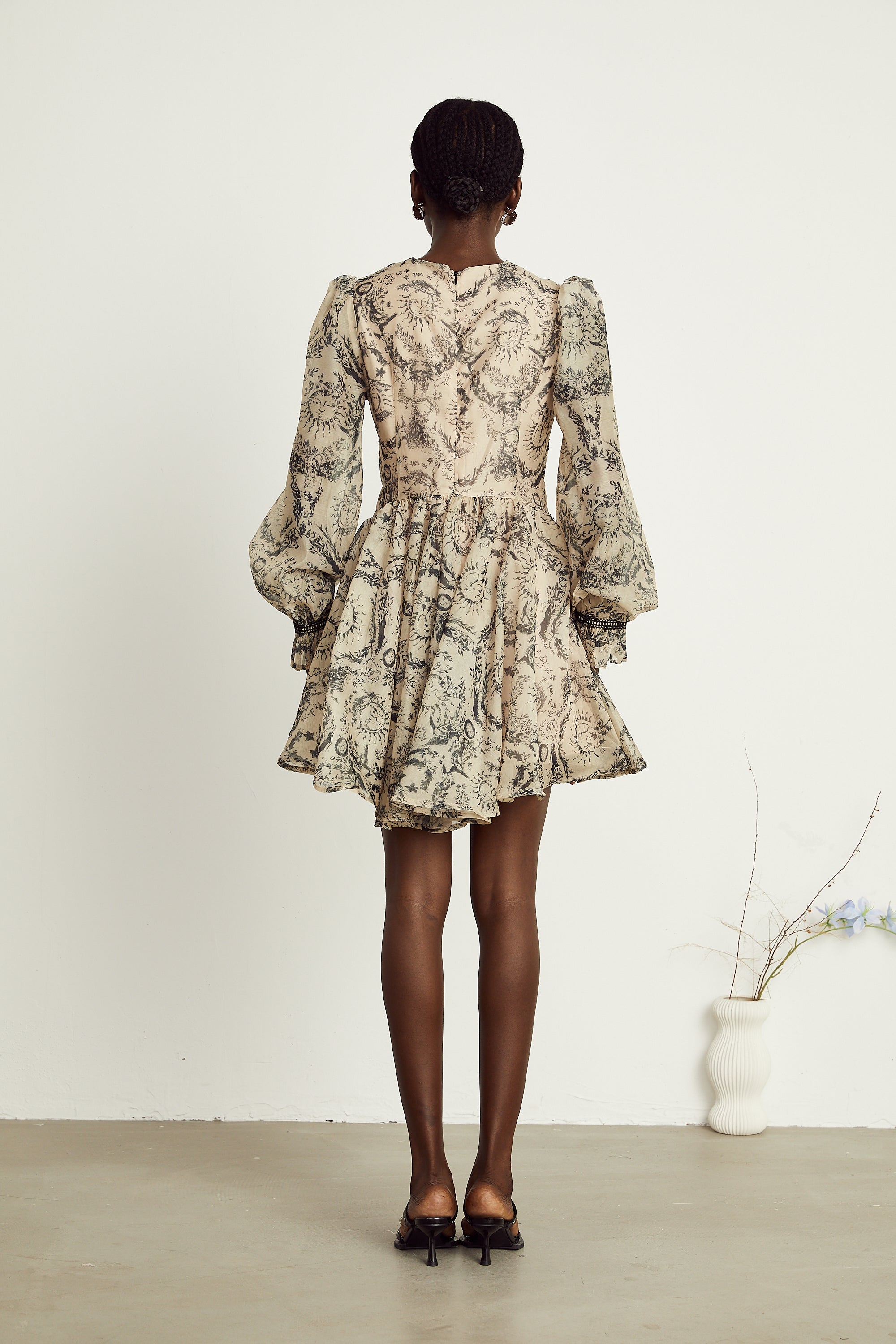 Auréliane pattern-print V-neck mini dress (US Only)