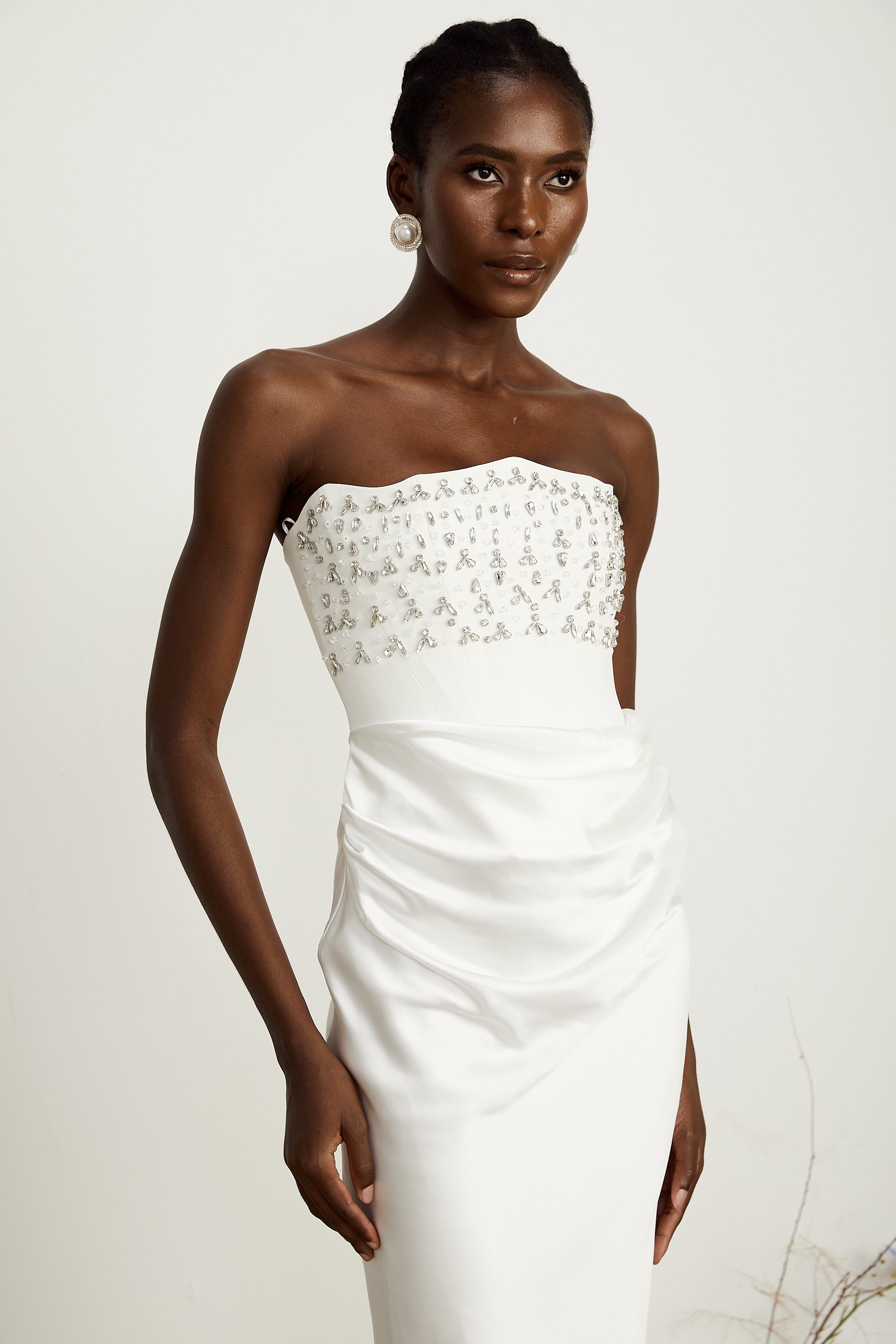 Aurore White Crystal Embellished Maxi Dress (Final Sale-US Only)