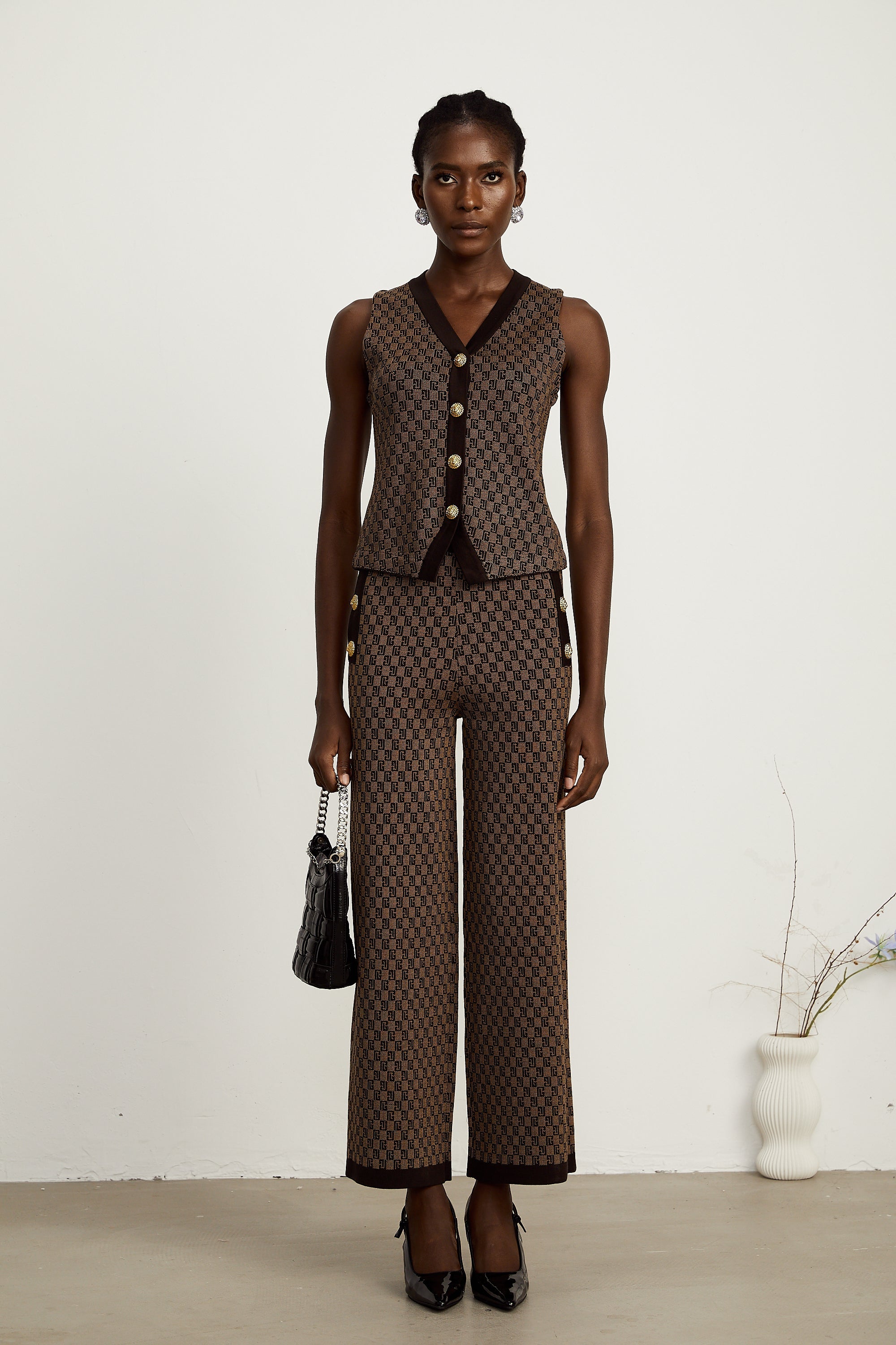 Cyrielle monogram-jacquard top & trousers matching set (Final Sale-US Only)