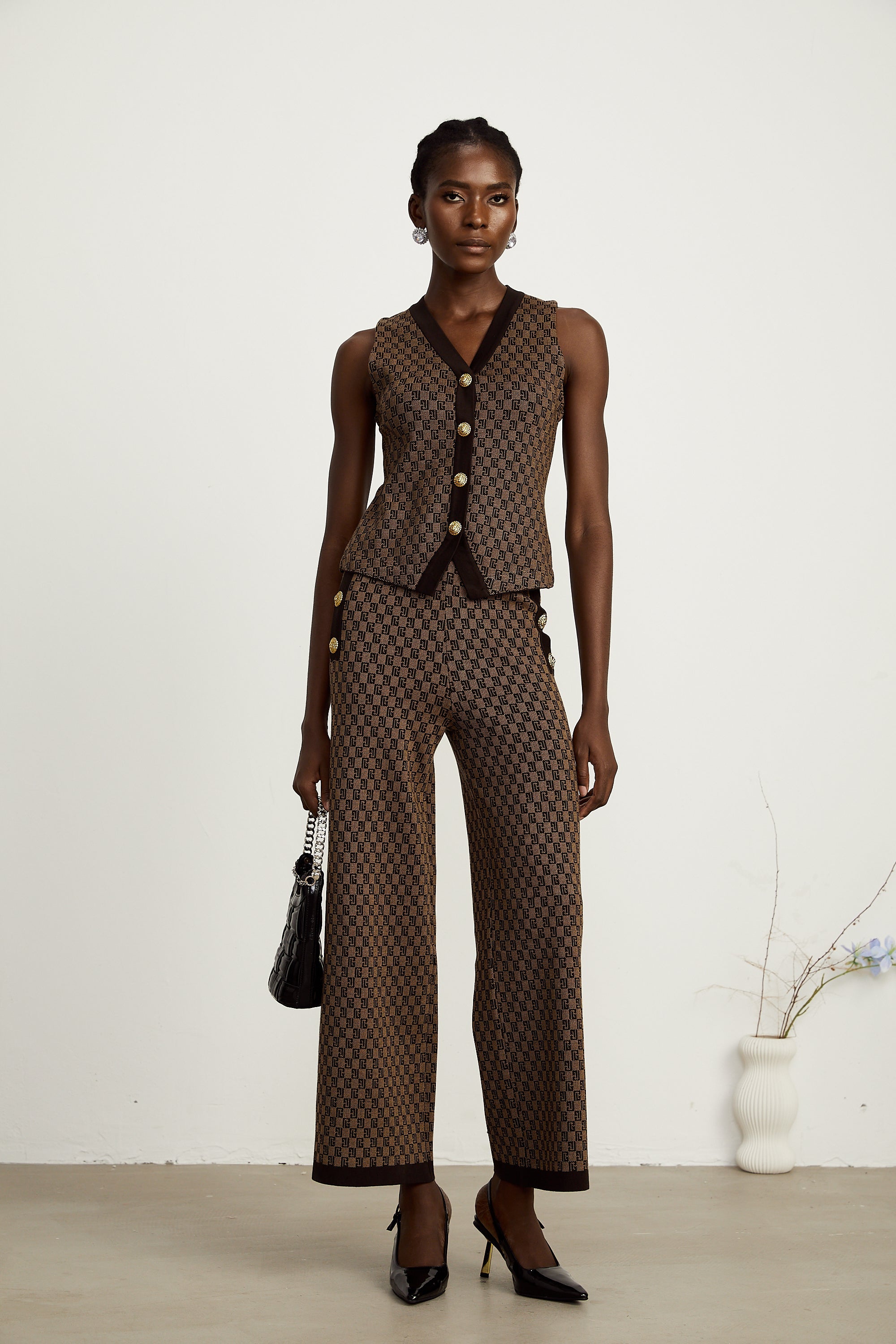 Cyrielle monogram-jacquard top & trousers matching set (Final Sale-US Only)
