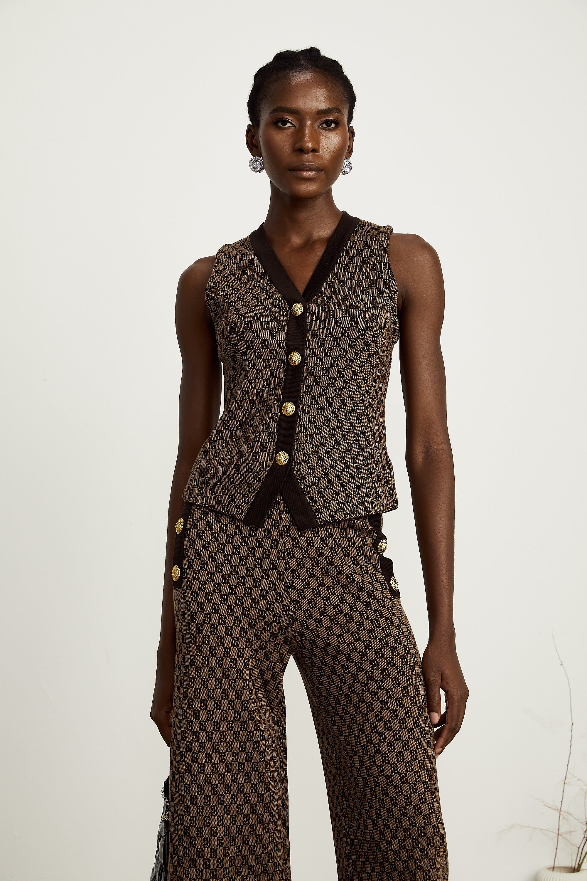 Cyrielle monogram-jacquard top & trousers matching set (Final Sale-US Only)