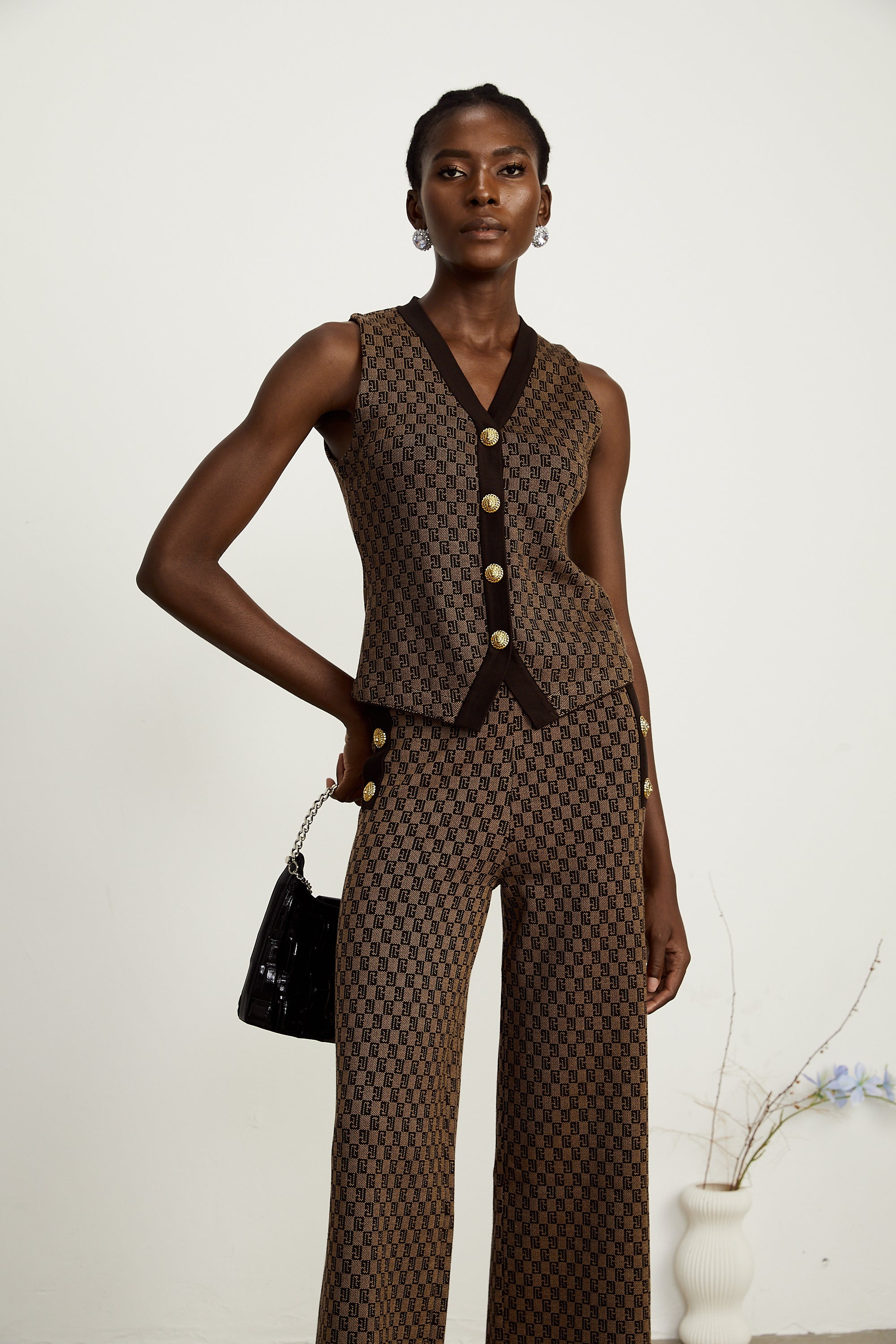 Cyrielle monogram-jacquard top & trousers matching set (Final Sale-US Only)