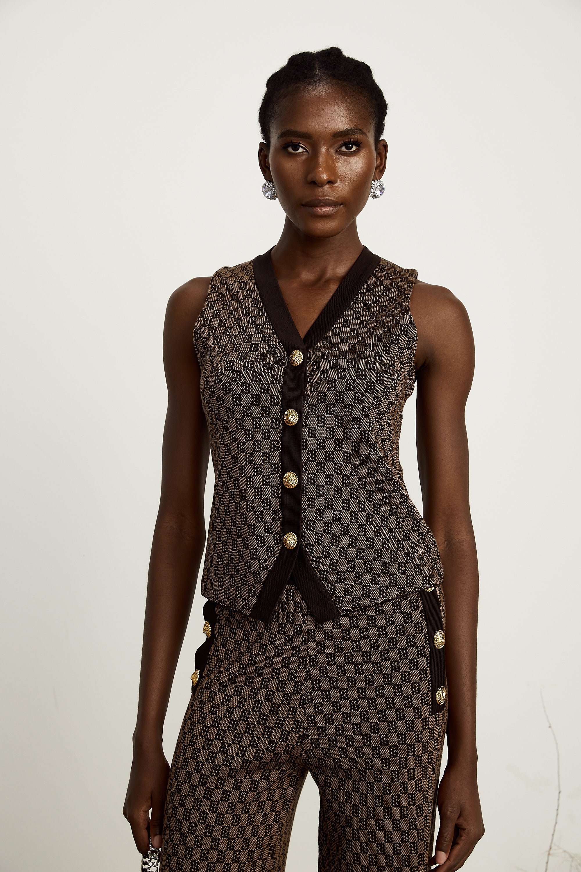 Cyrielle monogram-jacquard top & trousers matching set (Final Sale-US Only)