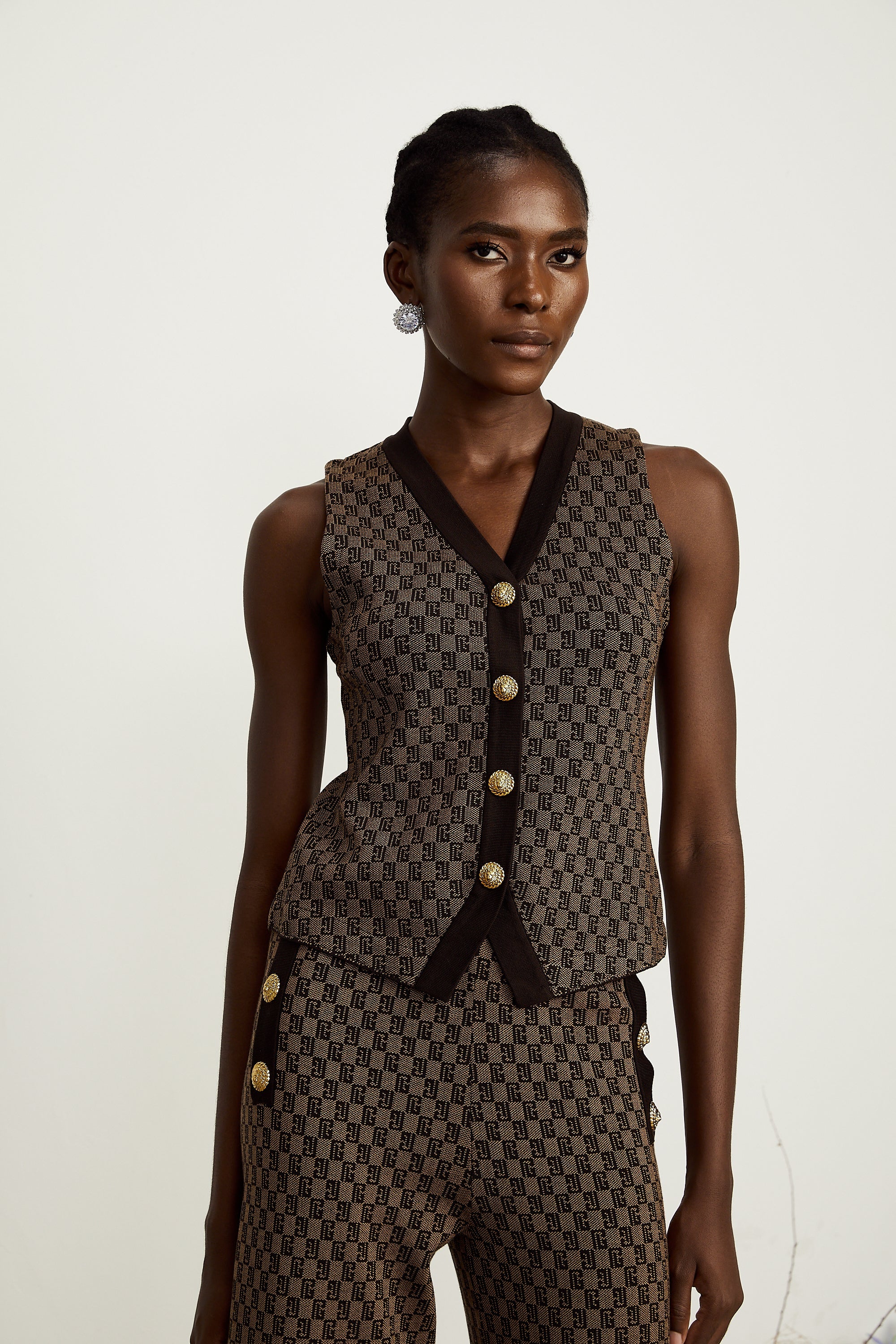 Cyrielle monogram-jacquard top & trousers matching set (Final Sale-US Only)