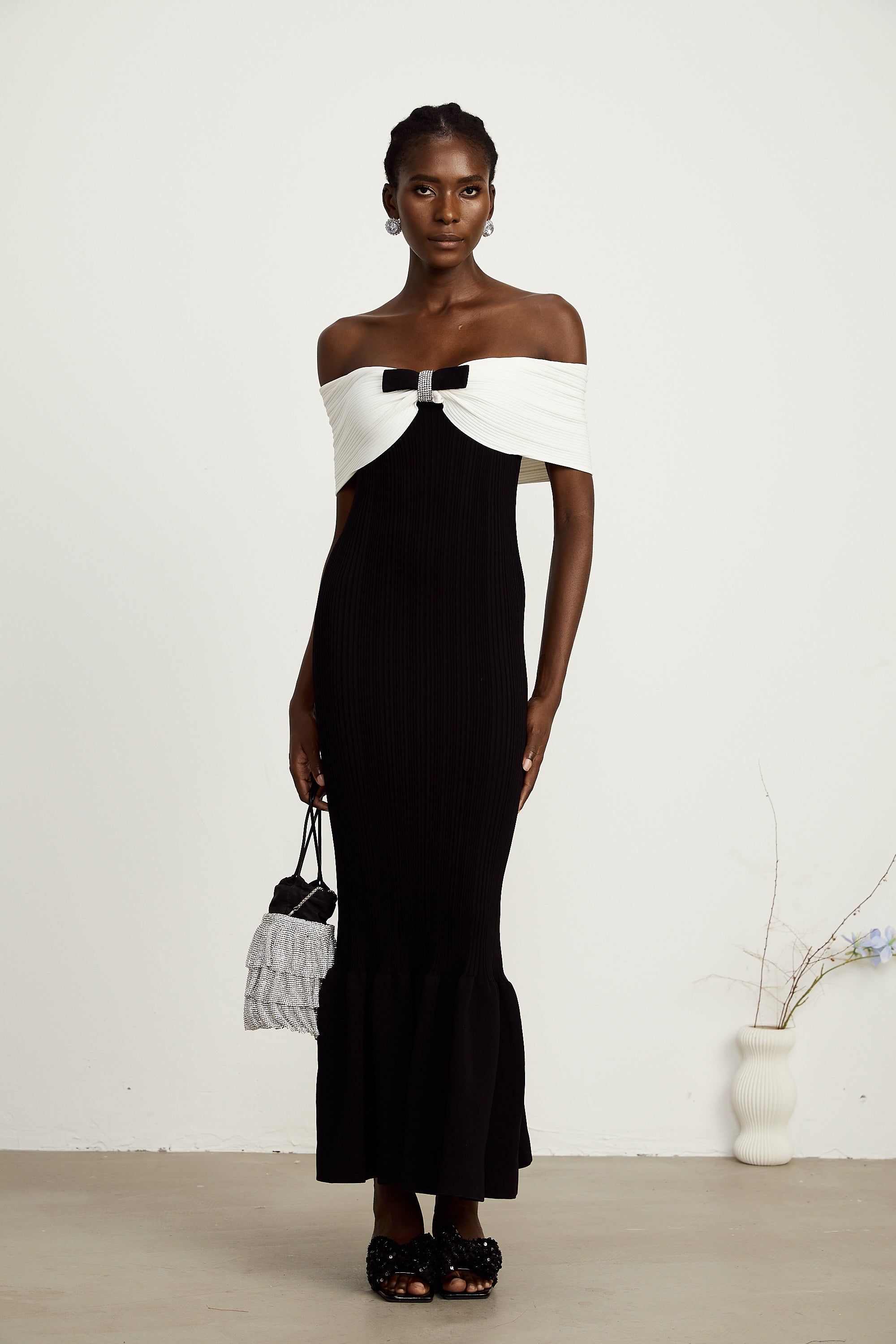 Éliane bow-detail ribbed maxi dress (Final Sale-US Only)