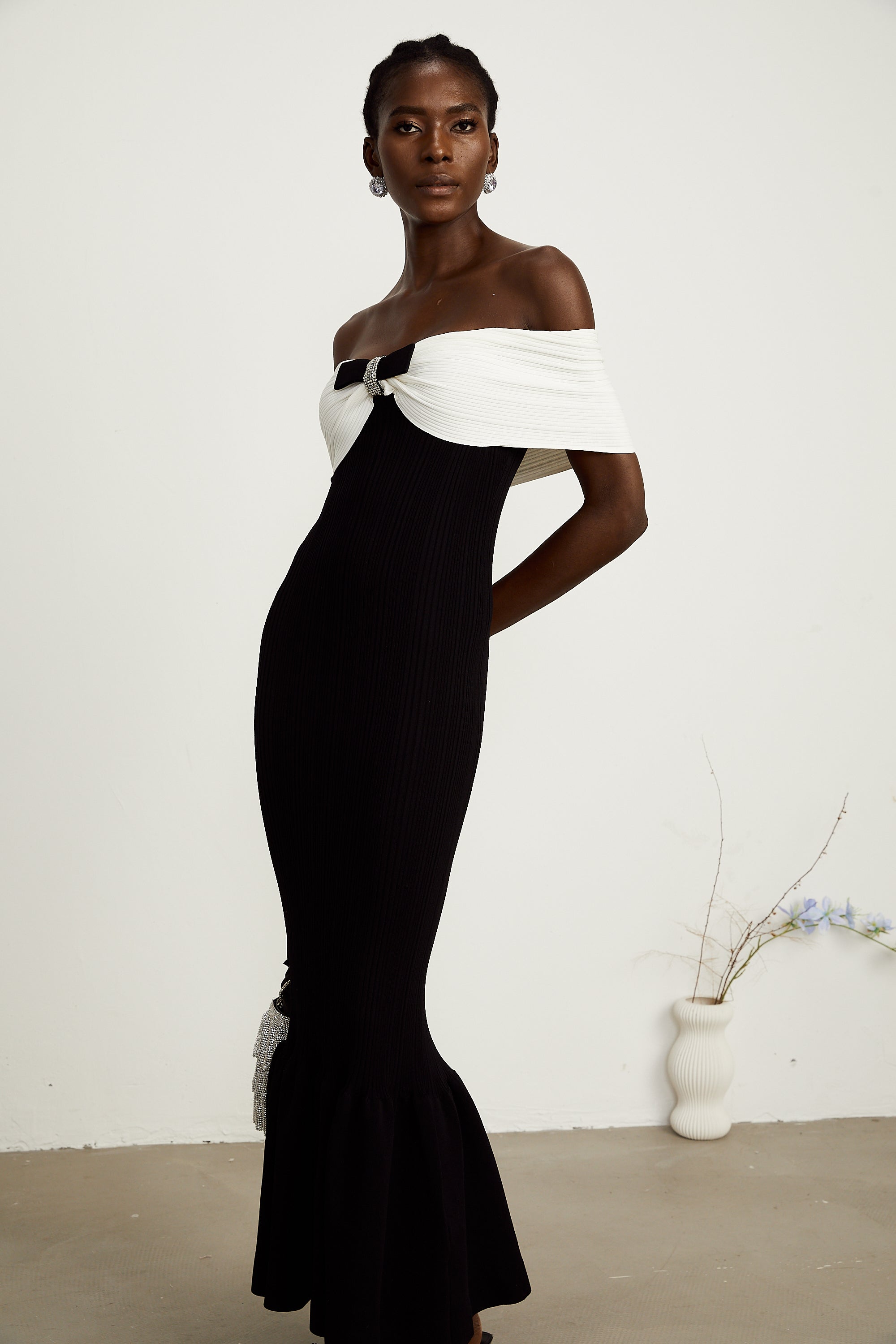 Éliane bow-detail ribbed maxi dress (Final Sale-US Only)