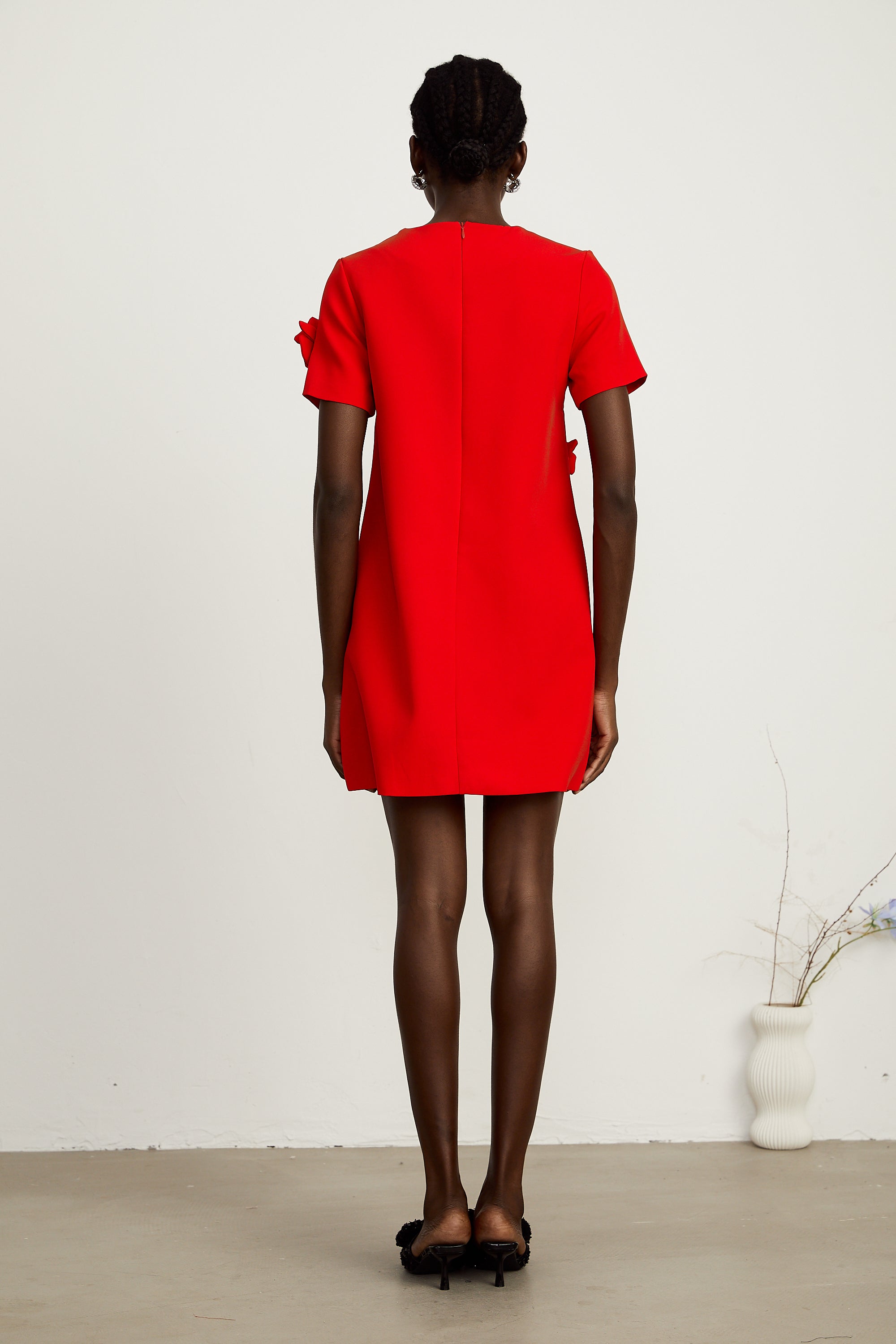 Calista red floral-detail short-sleeve mini dress (Final Sale-US Only)