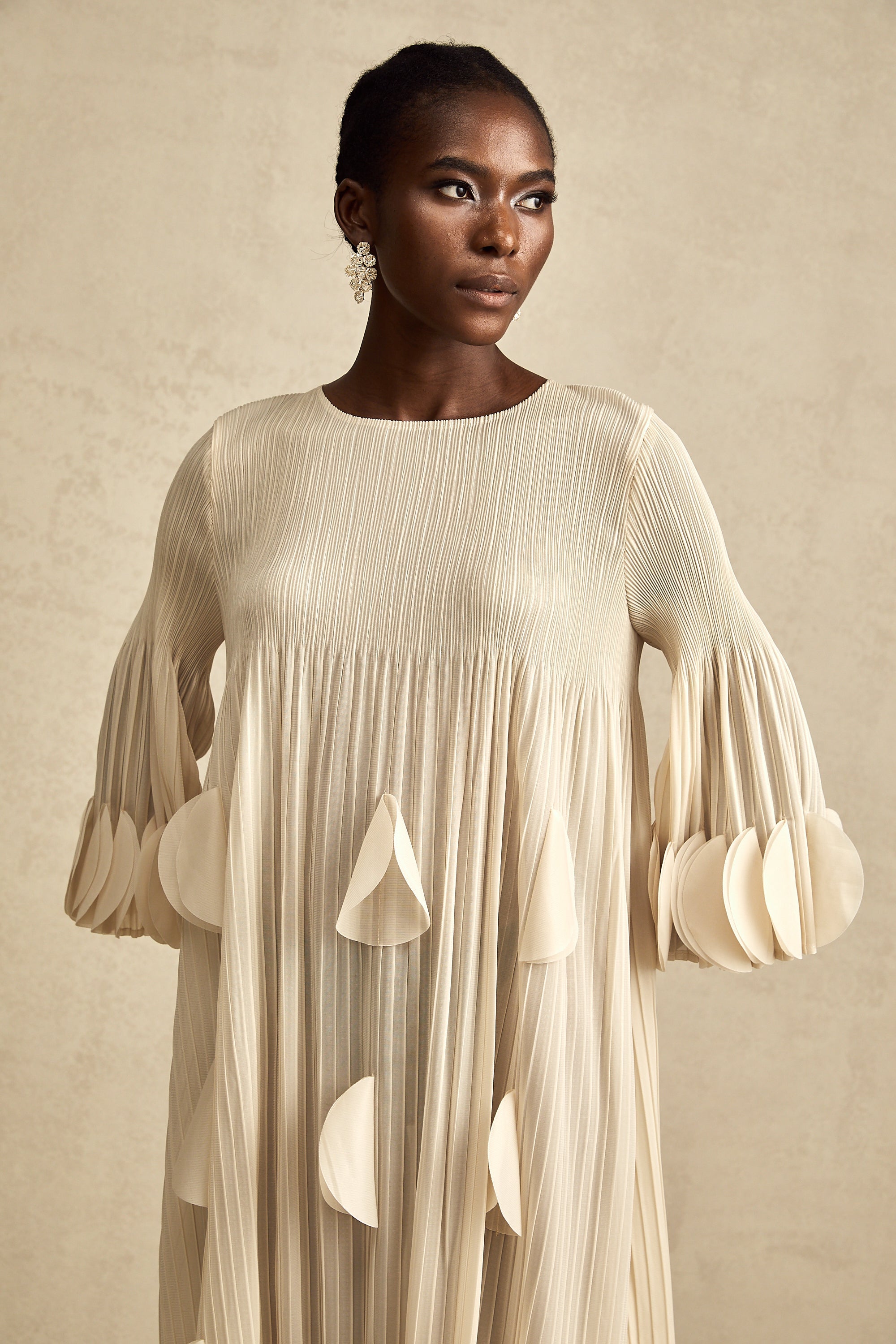 Alizée 3d-petal pleated midi dress (US Only)