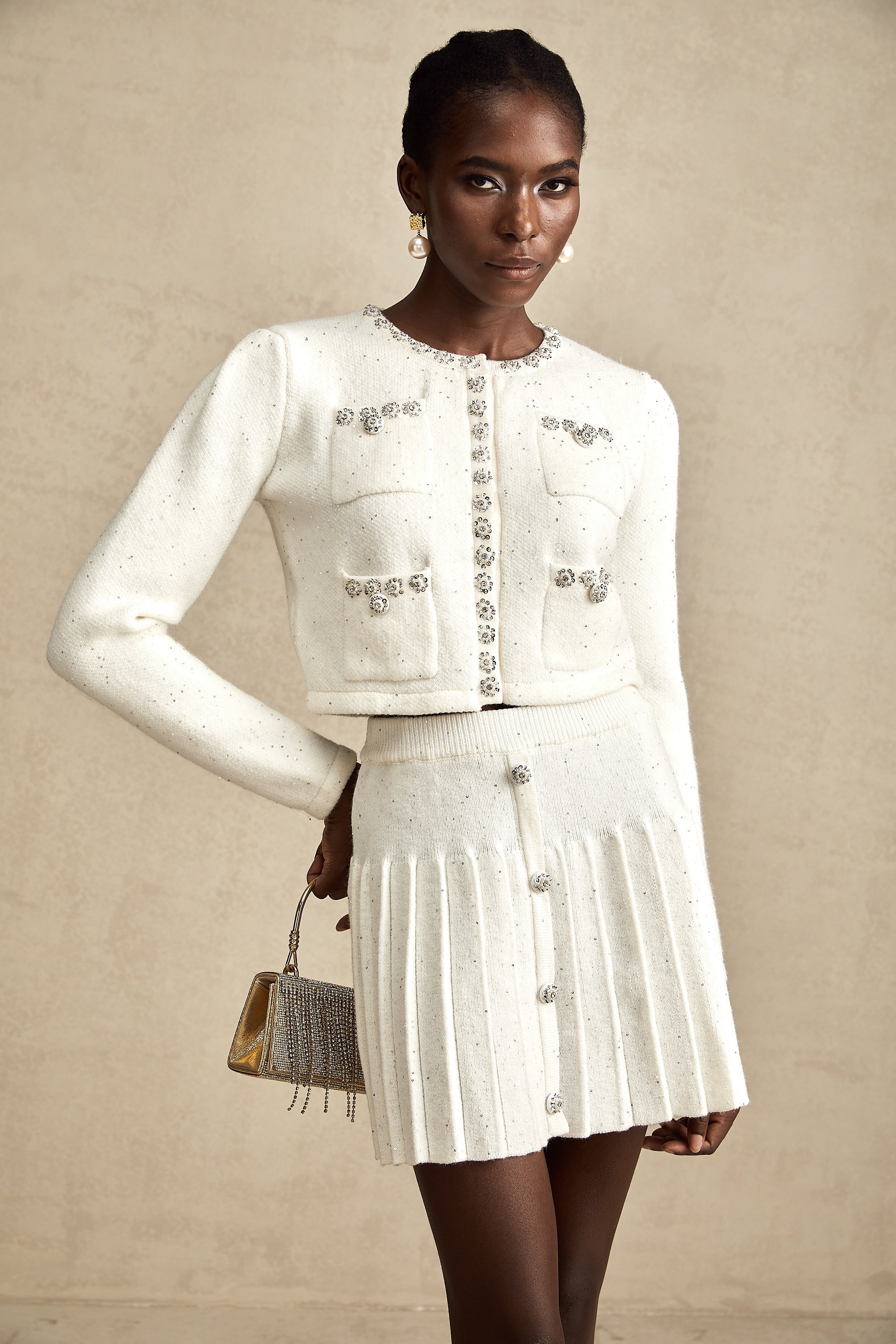 Fabienne white embellished skirt (US Only)