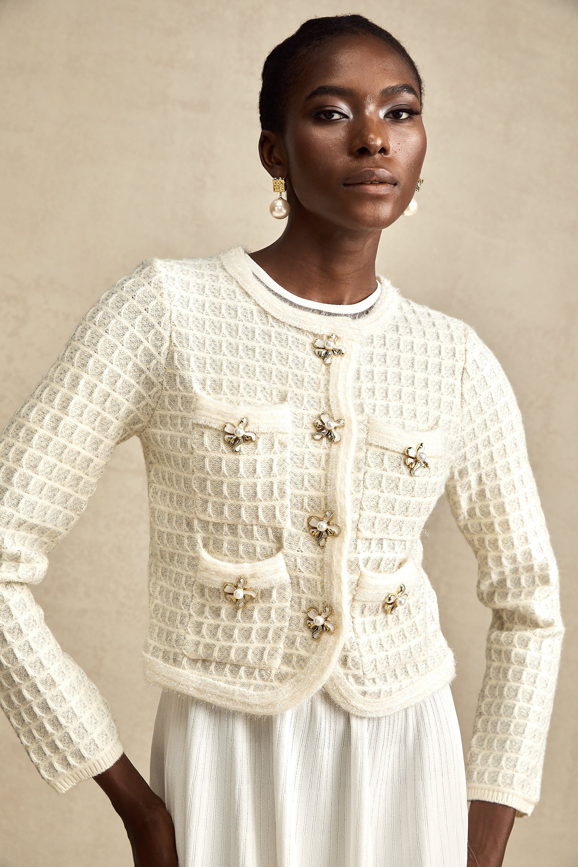 Lisette single-breasted knitted cardigan (US Only)