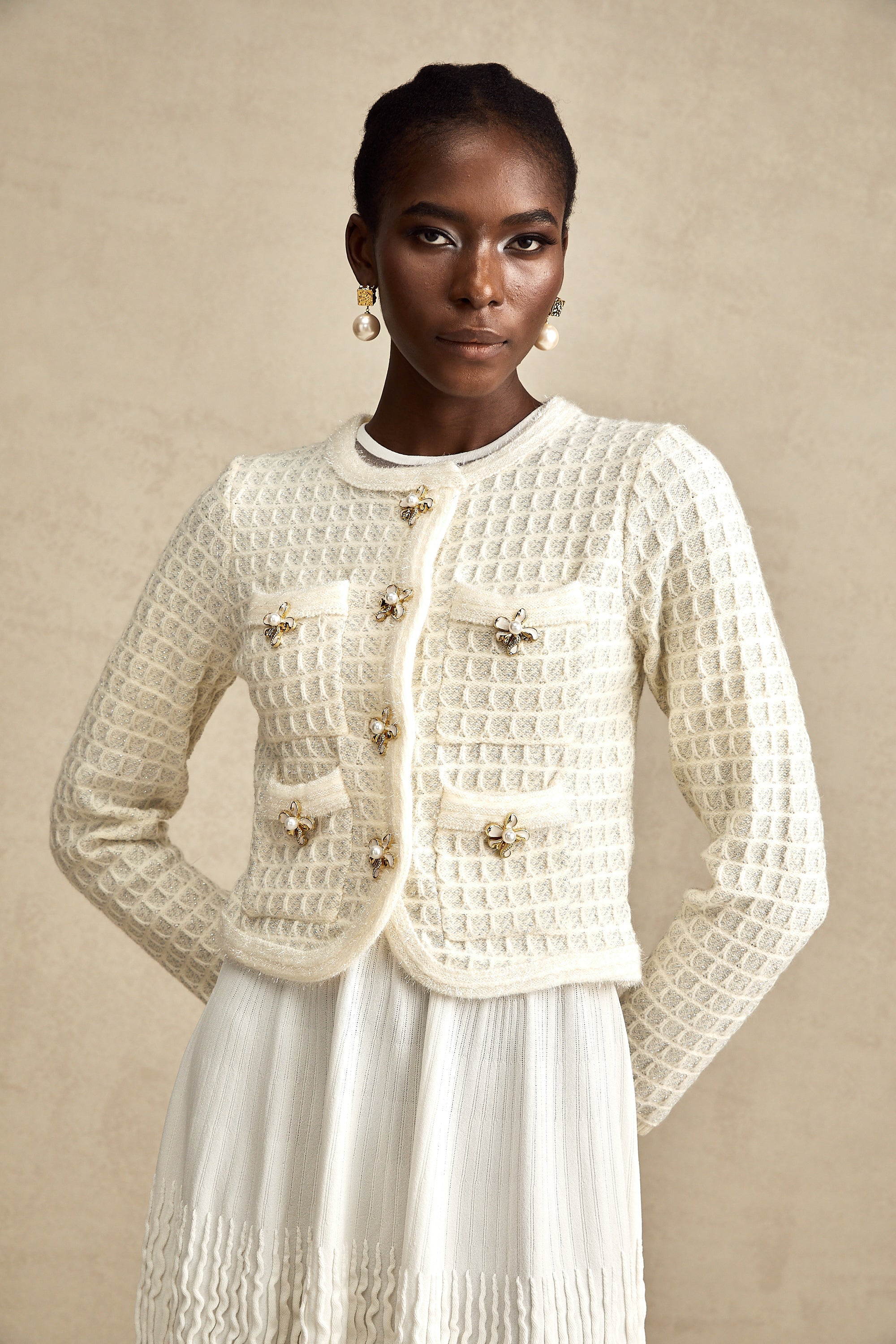 Lisette single-breasted knitted cardigan (US Only)