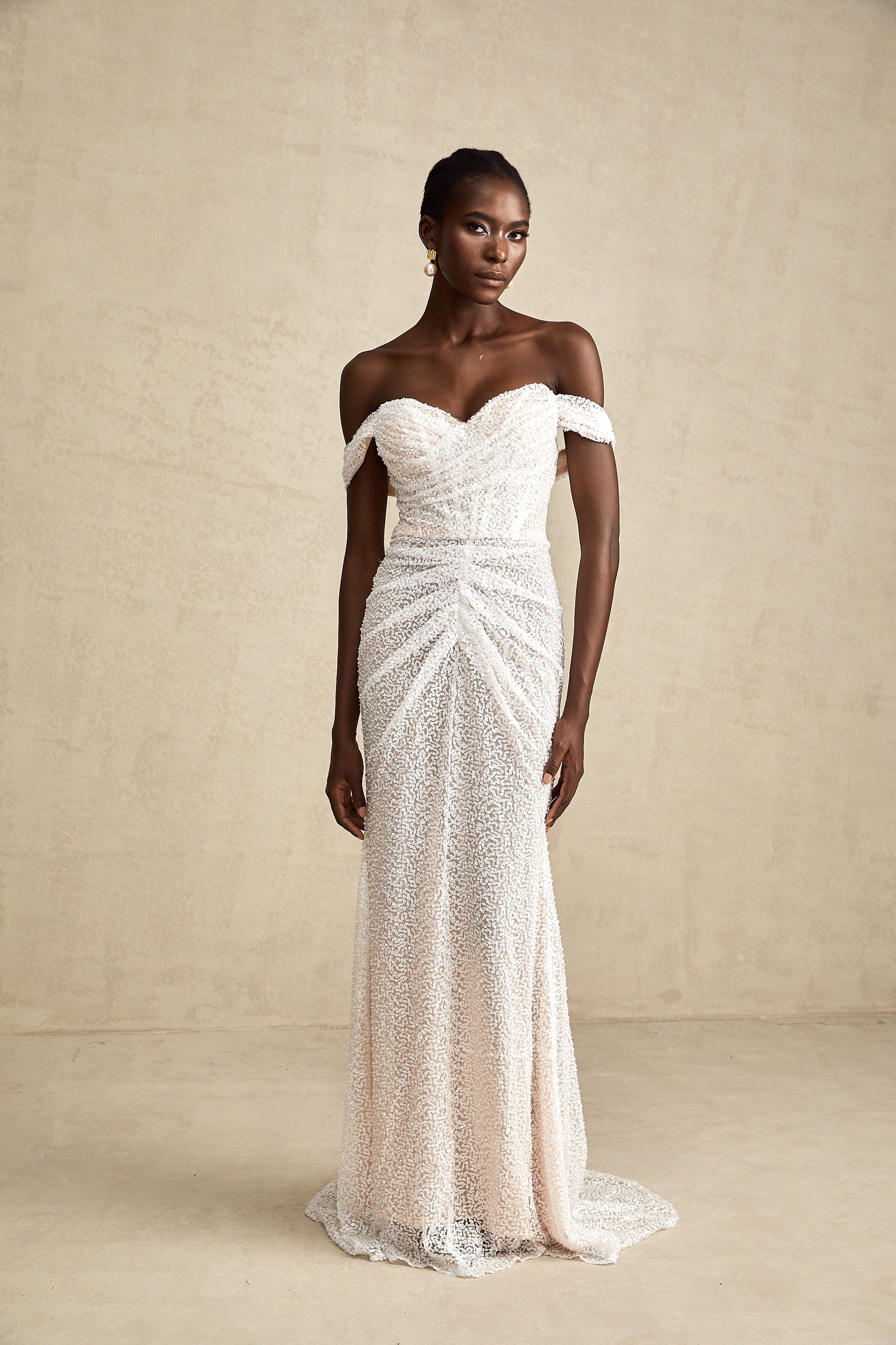 Margot white embellished off-shoulder maxi dress (Final Sale-US Only)