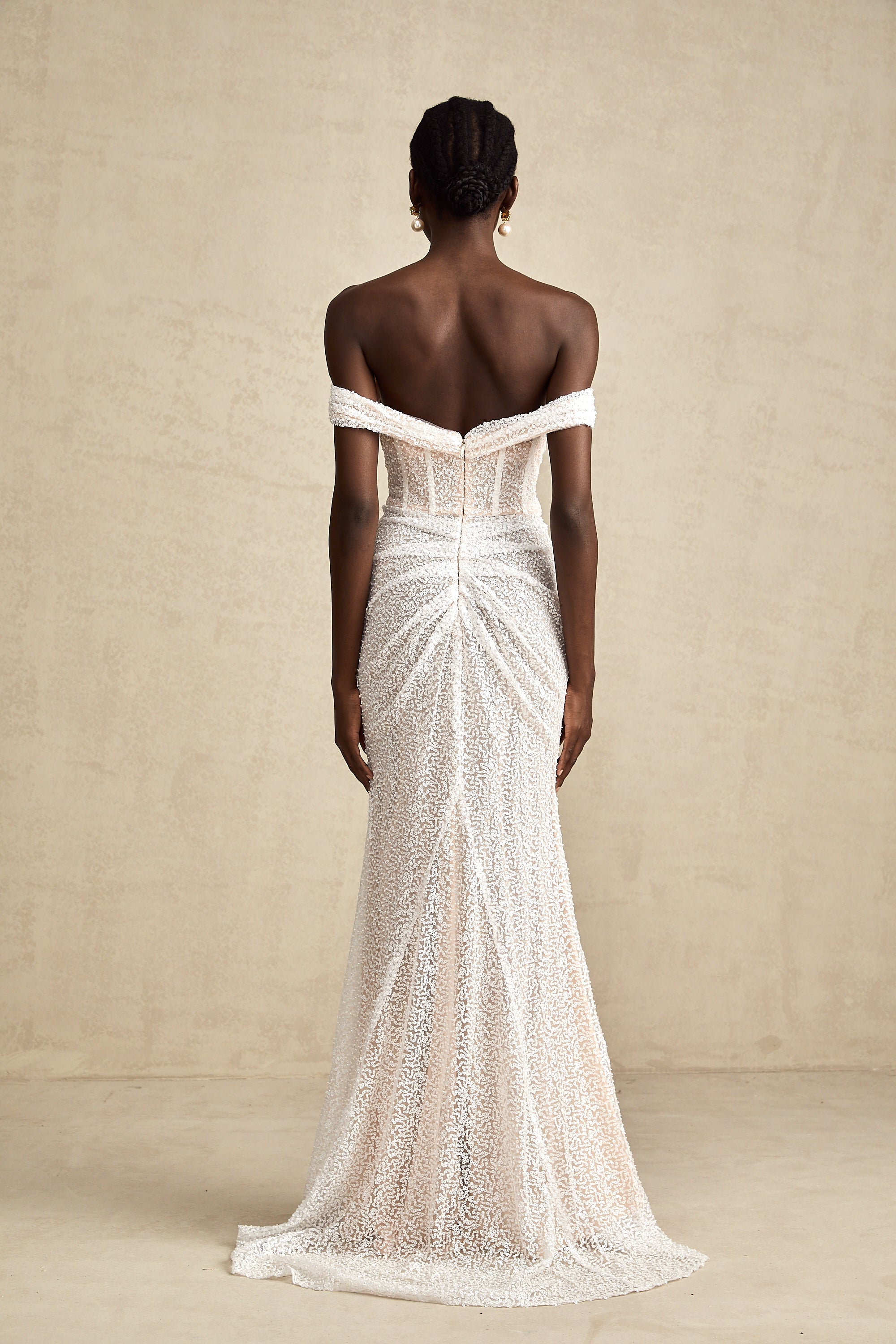 Margot white embellished off-shoulder maxi dress (Final Sale-US Only)