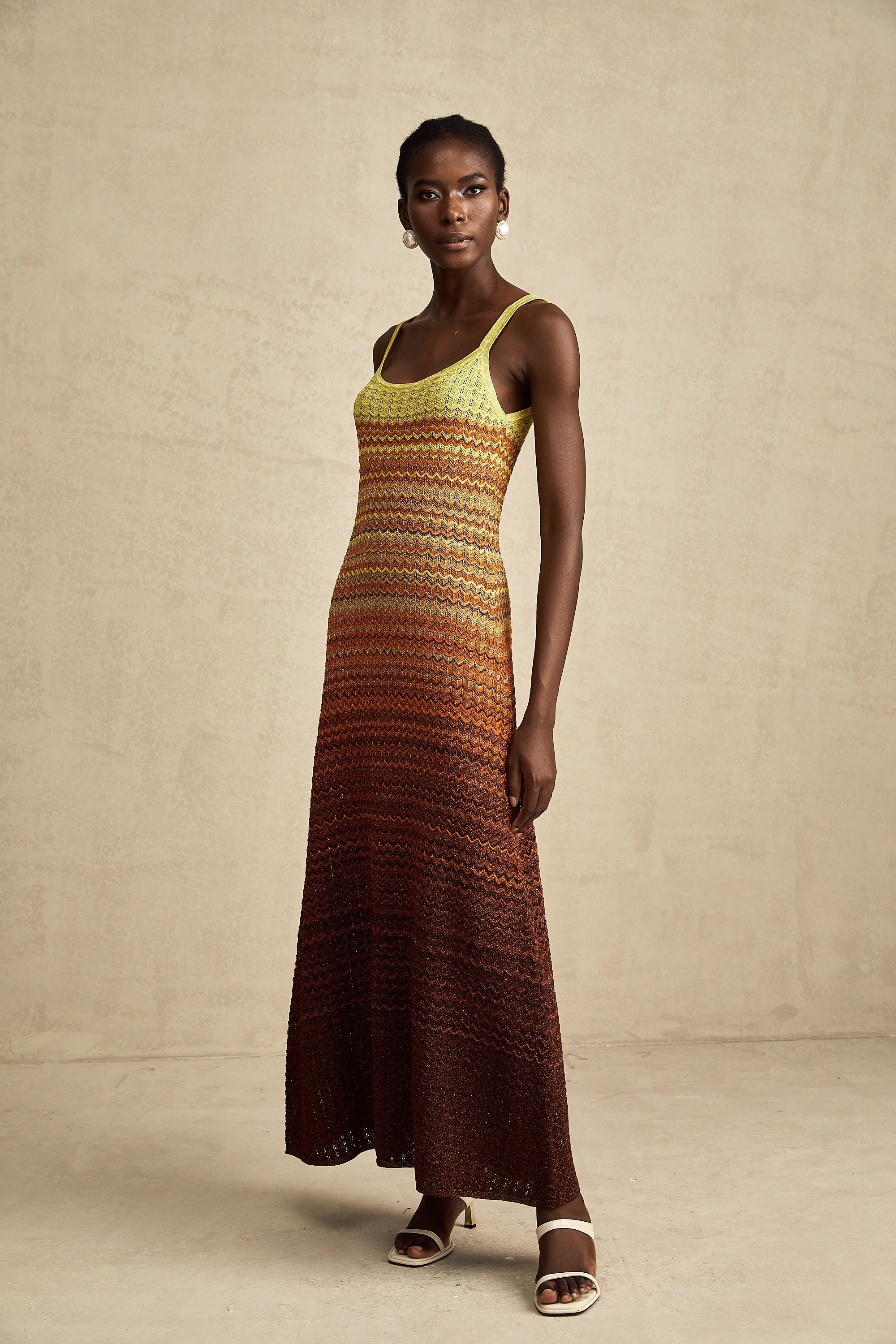 Audrey gradient knitted maxi dress
