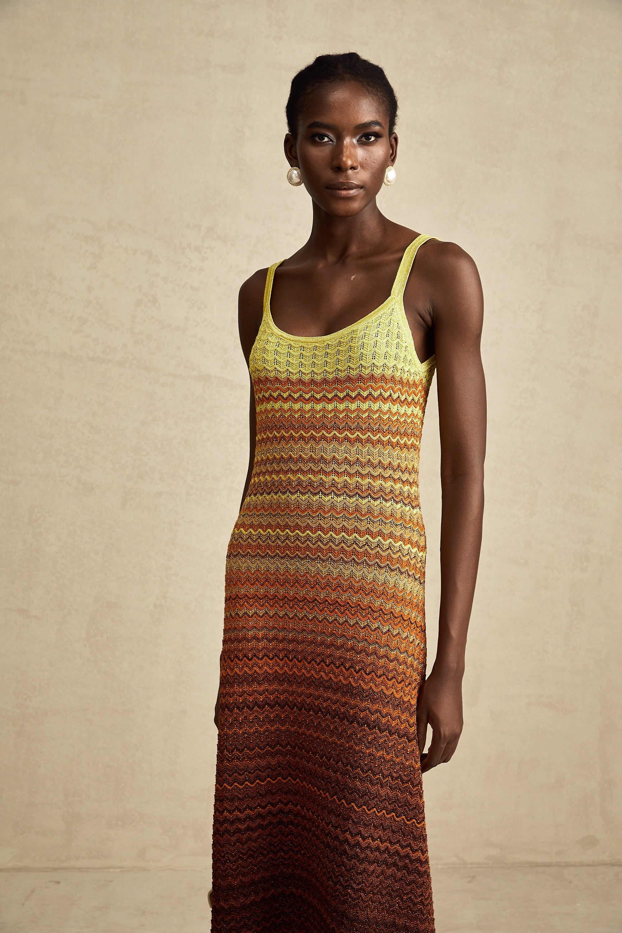 Audrey gradient knitted maxi dress