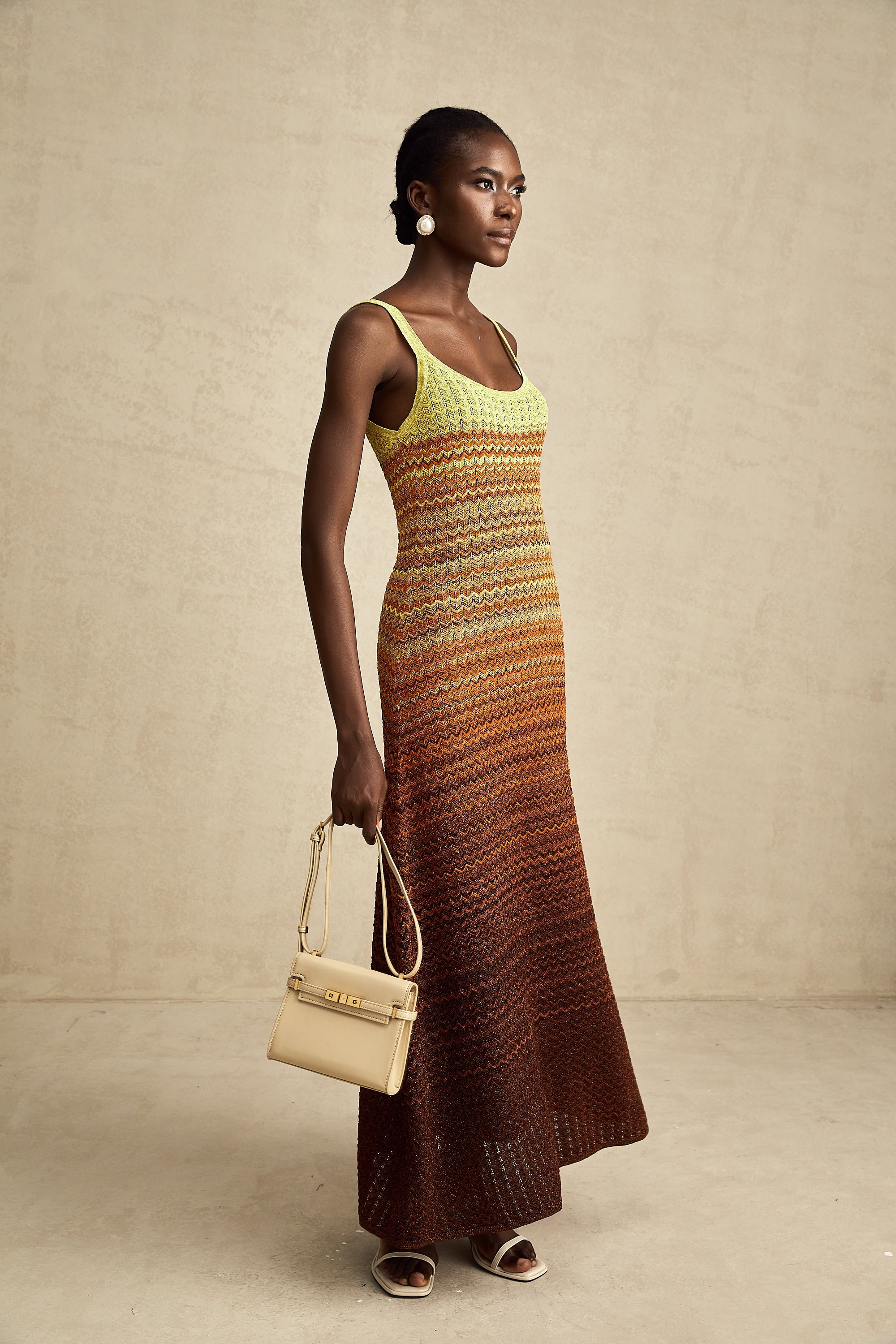 Audrey gradient knitted maxi dress