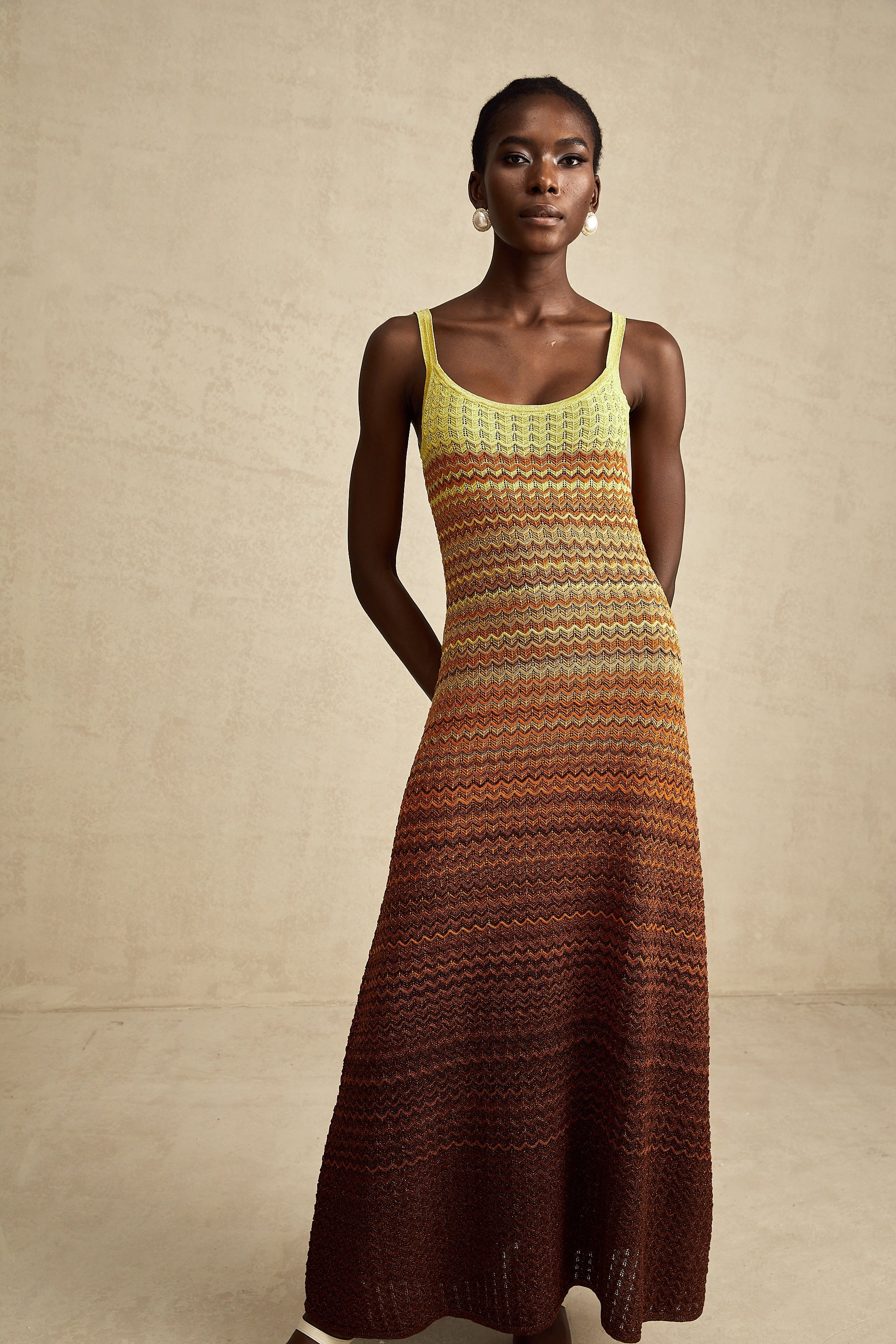 Audrey gradient knitted maxi dress