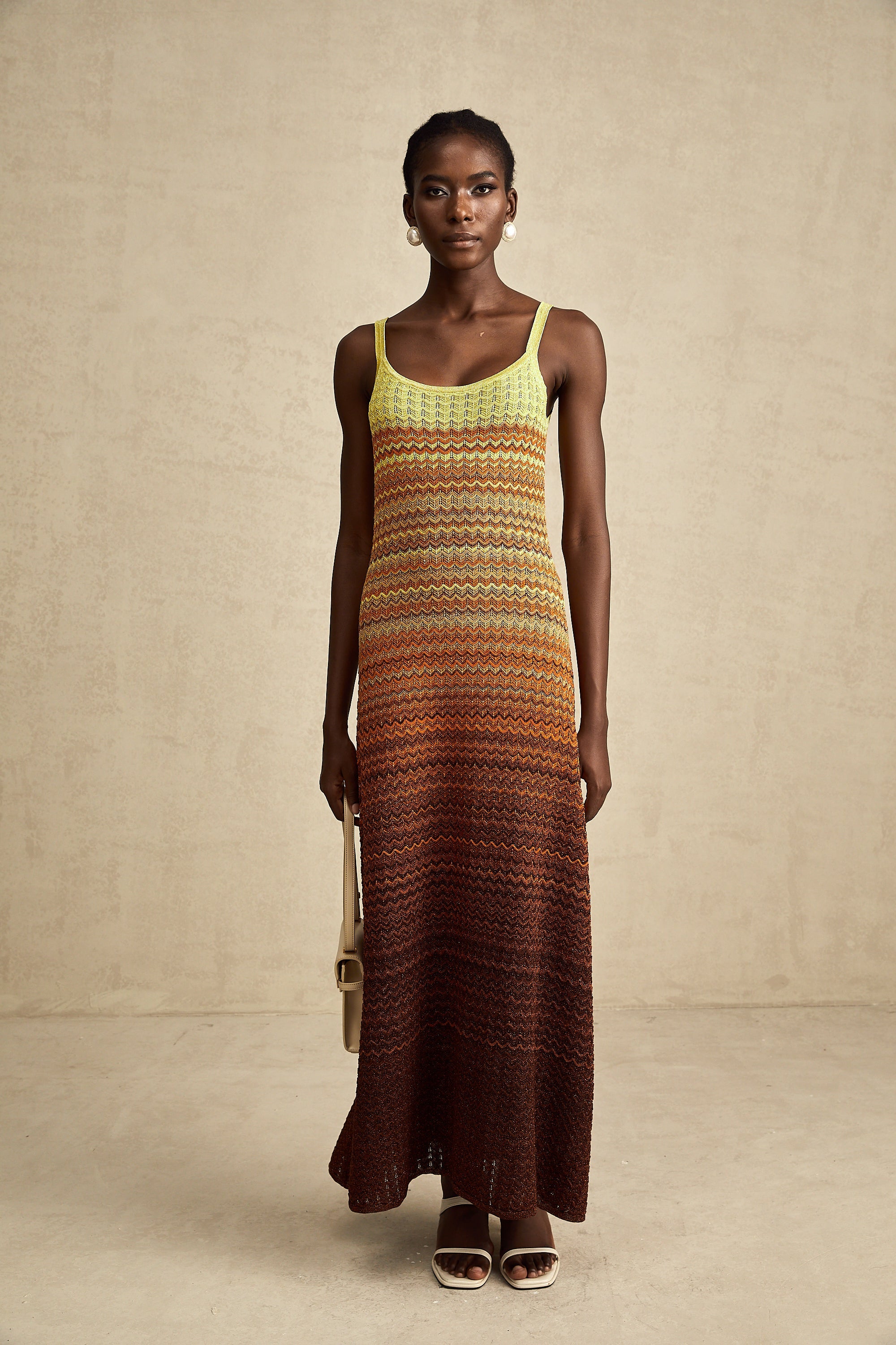 Audrey gradient knitted maxi dress