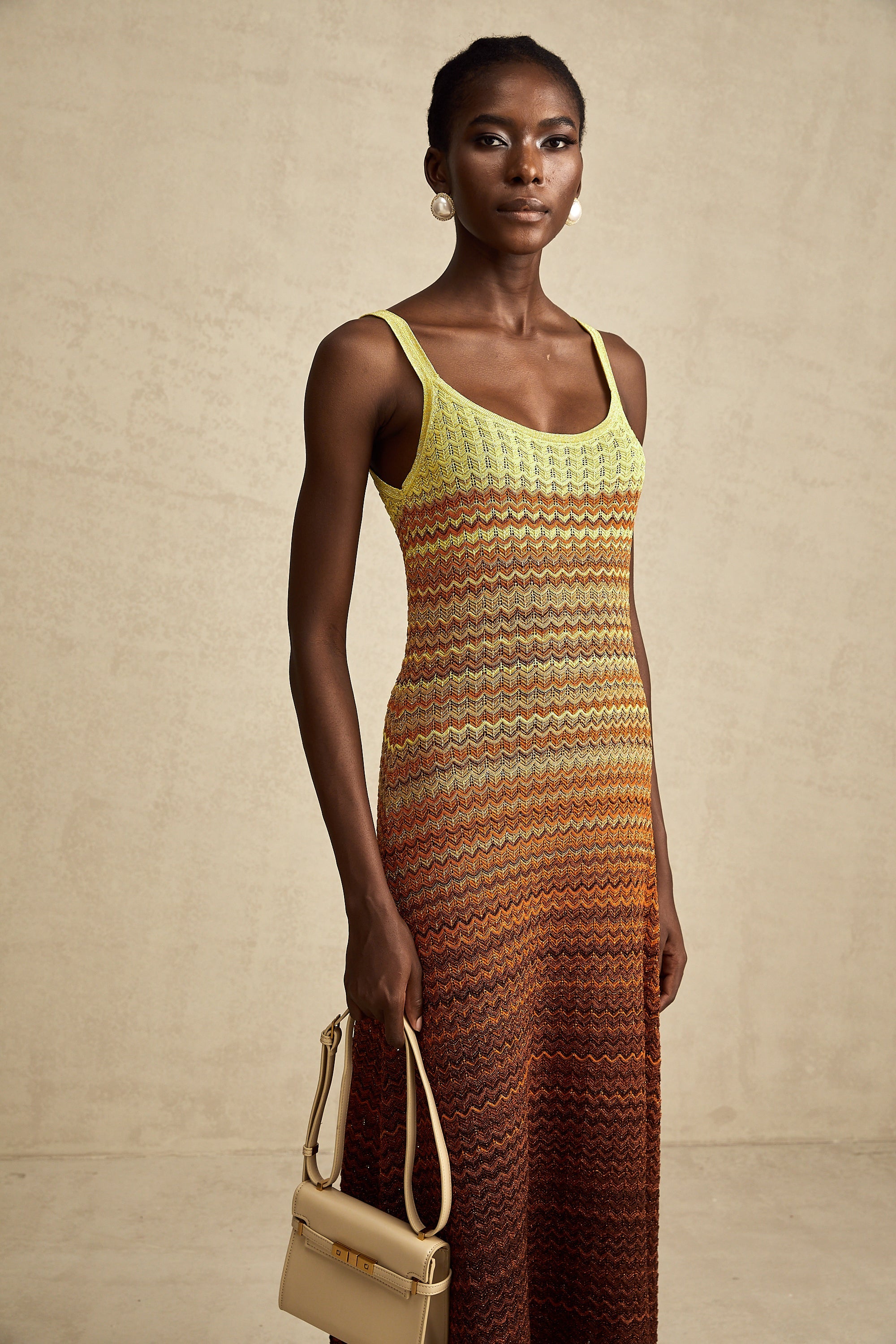 Audrey gradient knitted maxi dress