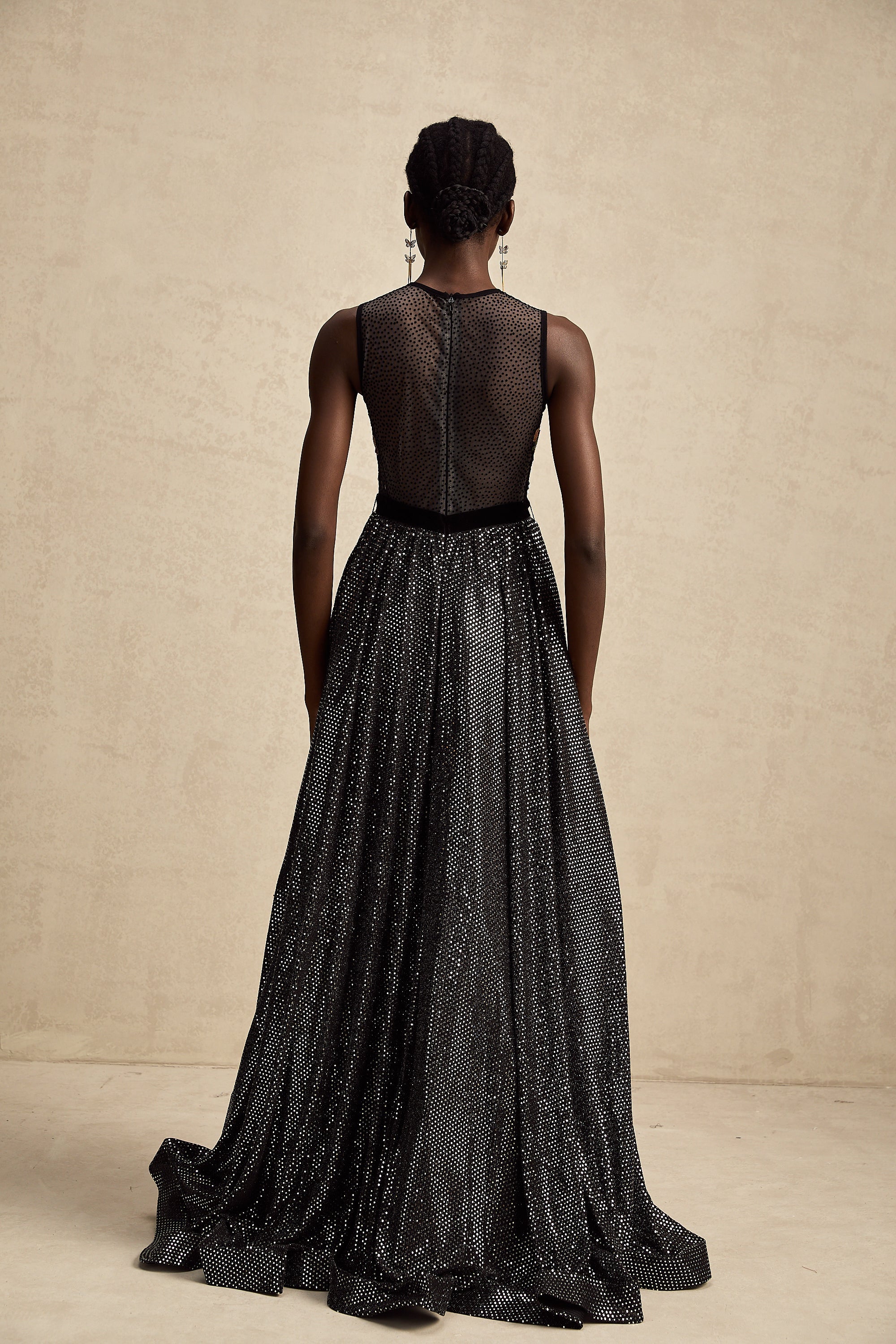 Agathe floral embroidered embellished maxi dress