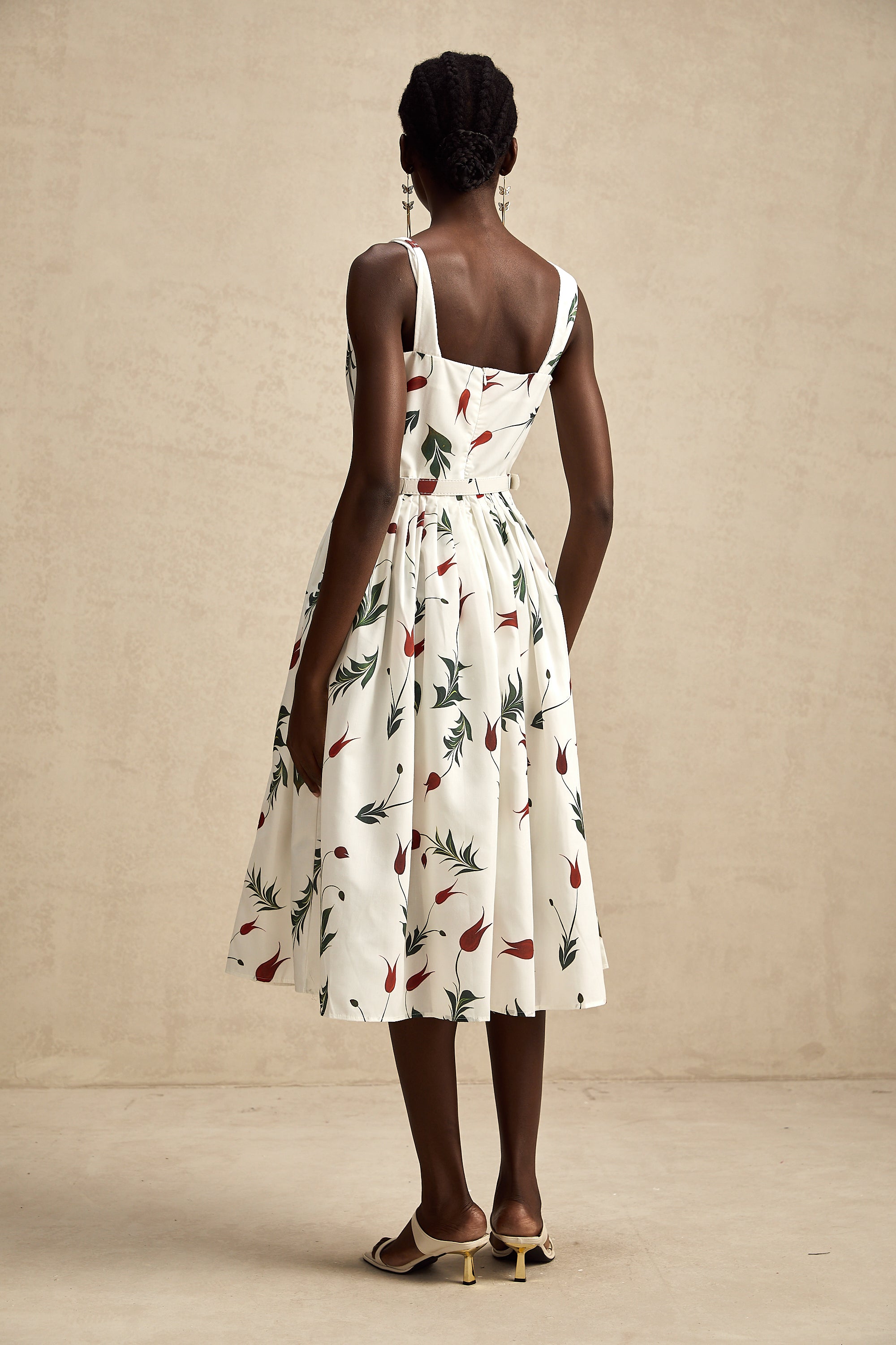 Ginevra floral-print poplin midi dress