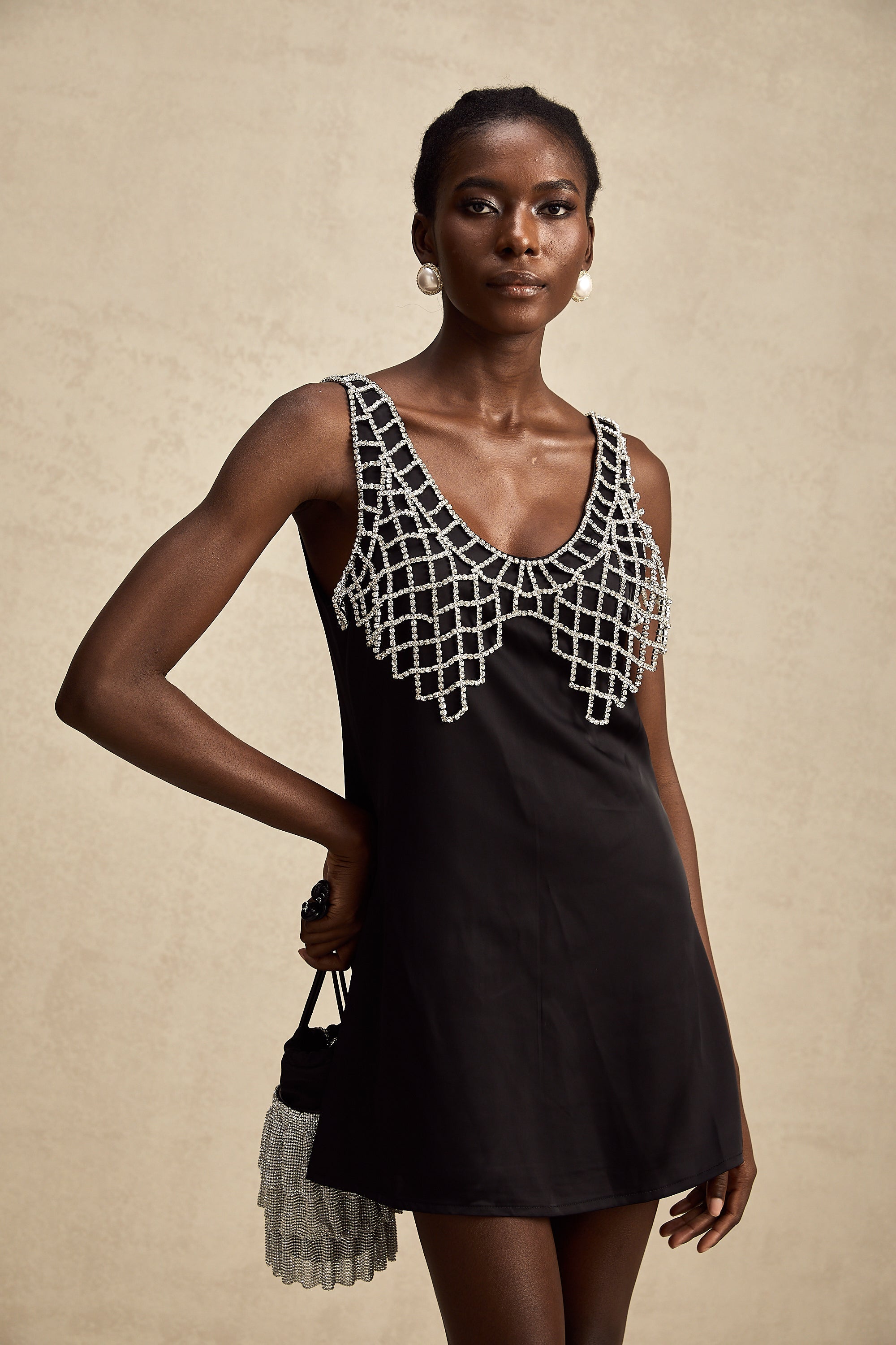 Léonore crystal-embellished satin mini dress (Final Sale-US Only)