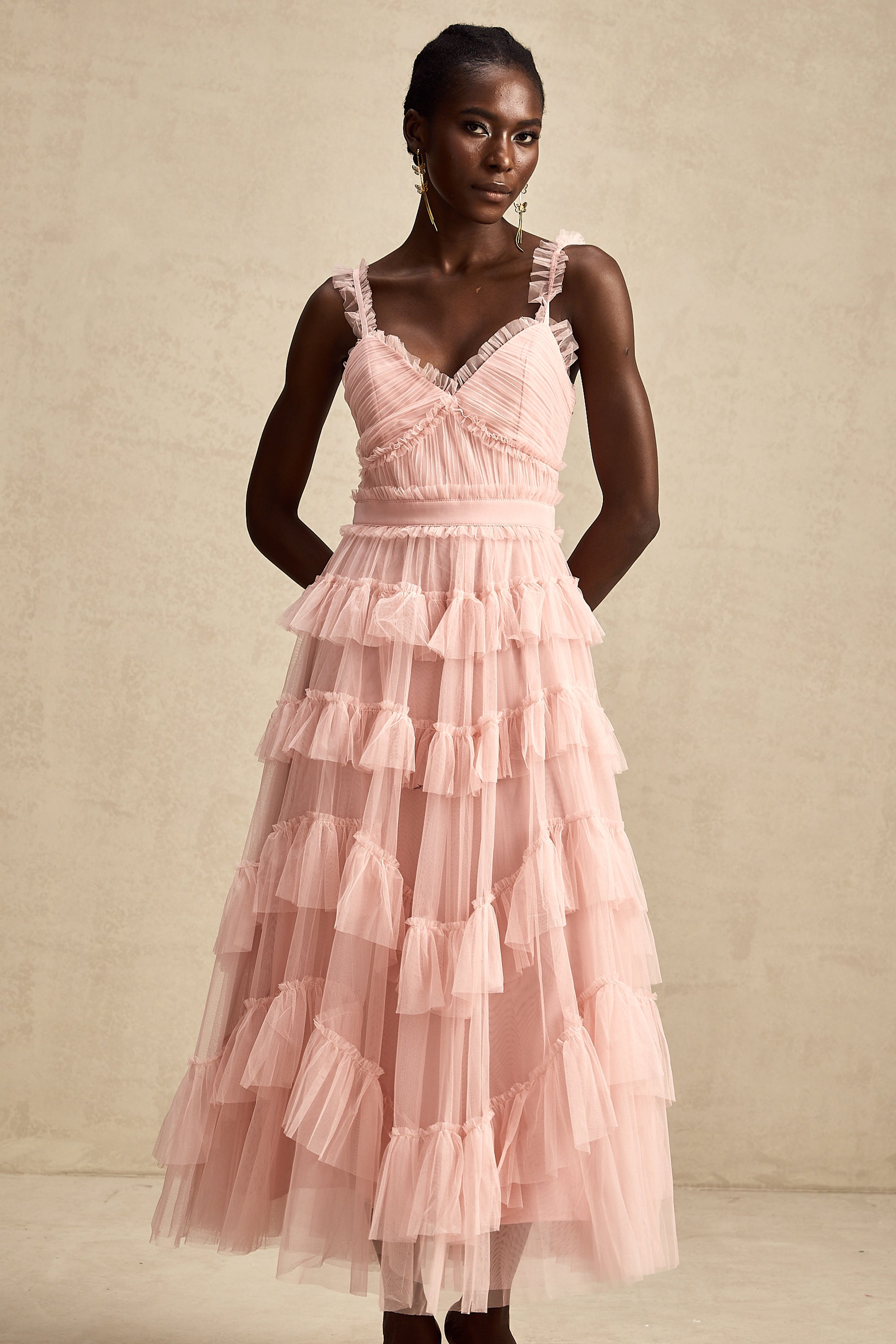 Elvire layered ruffled tulle maxi dress (Final Sale-US Only)