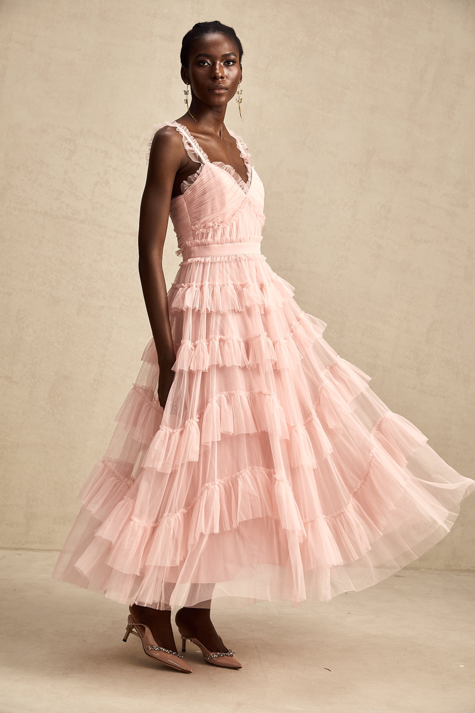 Elvire layered ruffled tulle maxi dress (Final Sale-US Only)