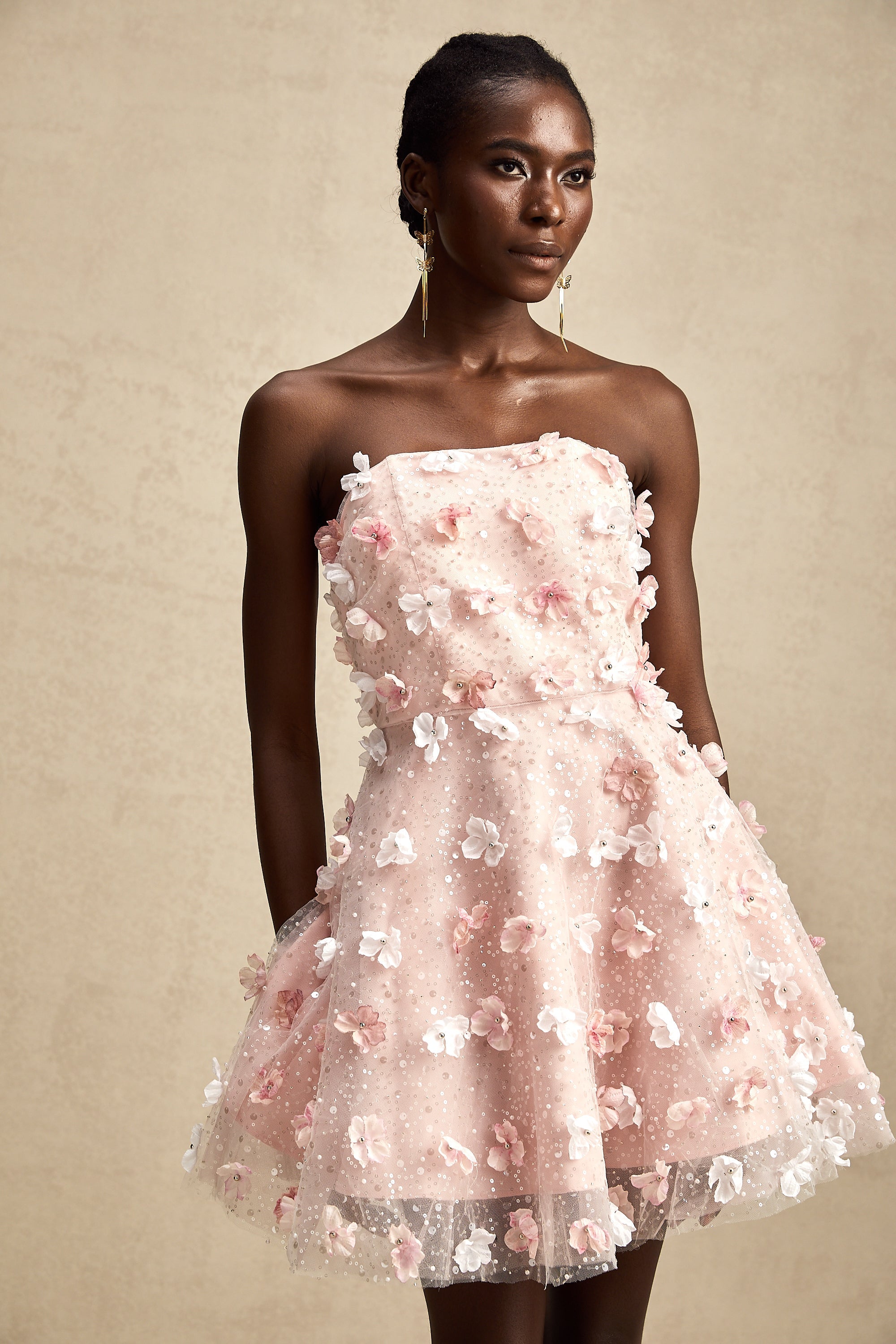 Lilou 3d-petal puffy mini dress (Final Sale-US Only)