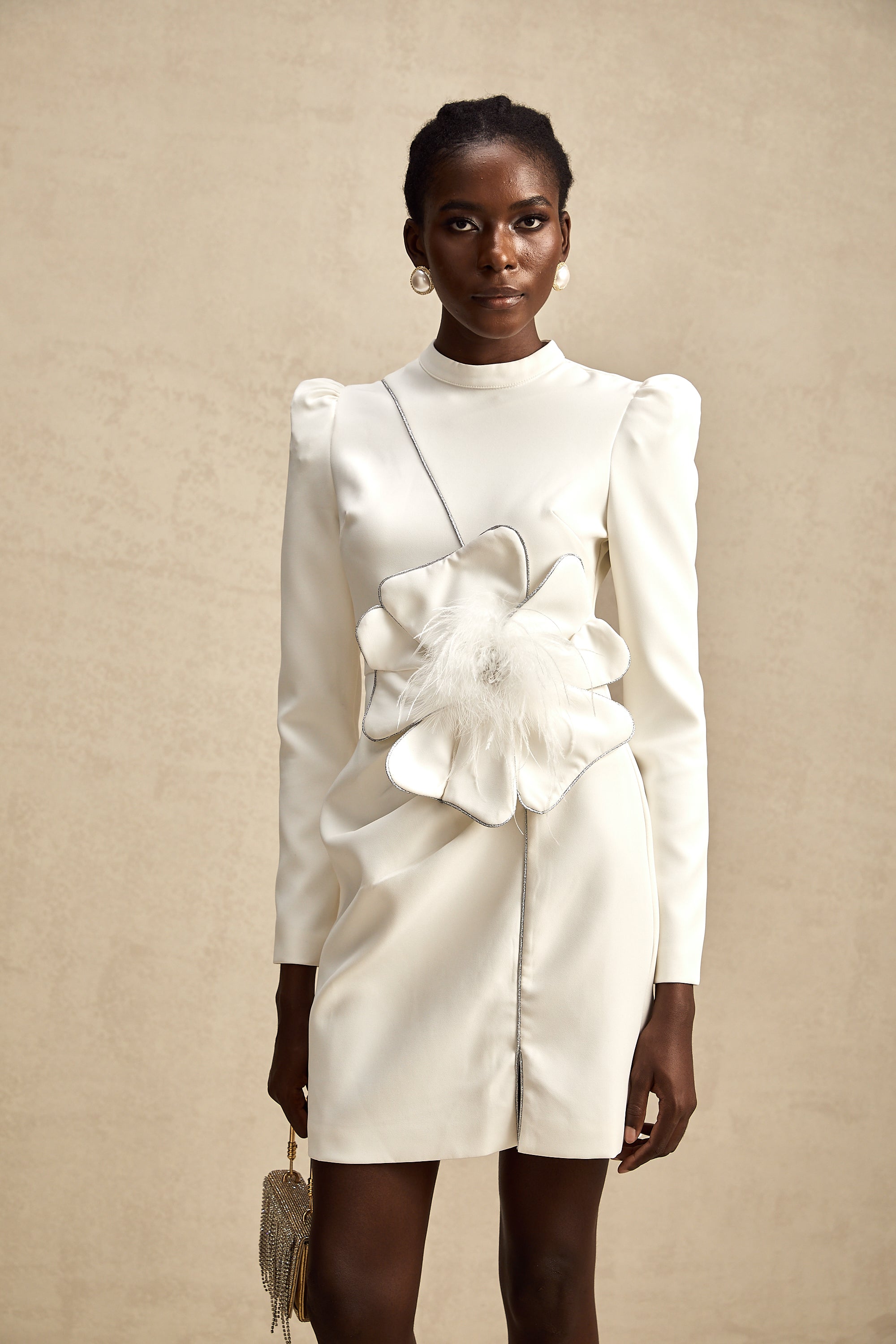 Inès faux-flower embellished mini dress (Final Sale-US Only)