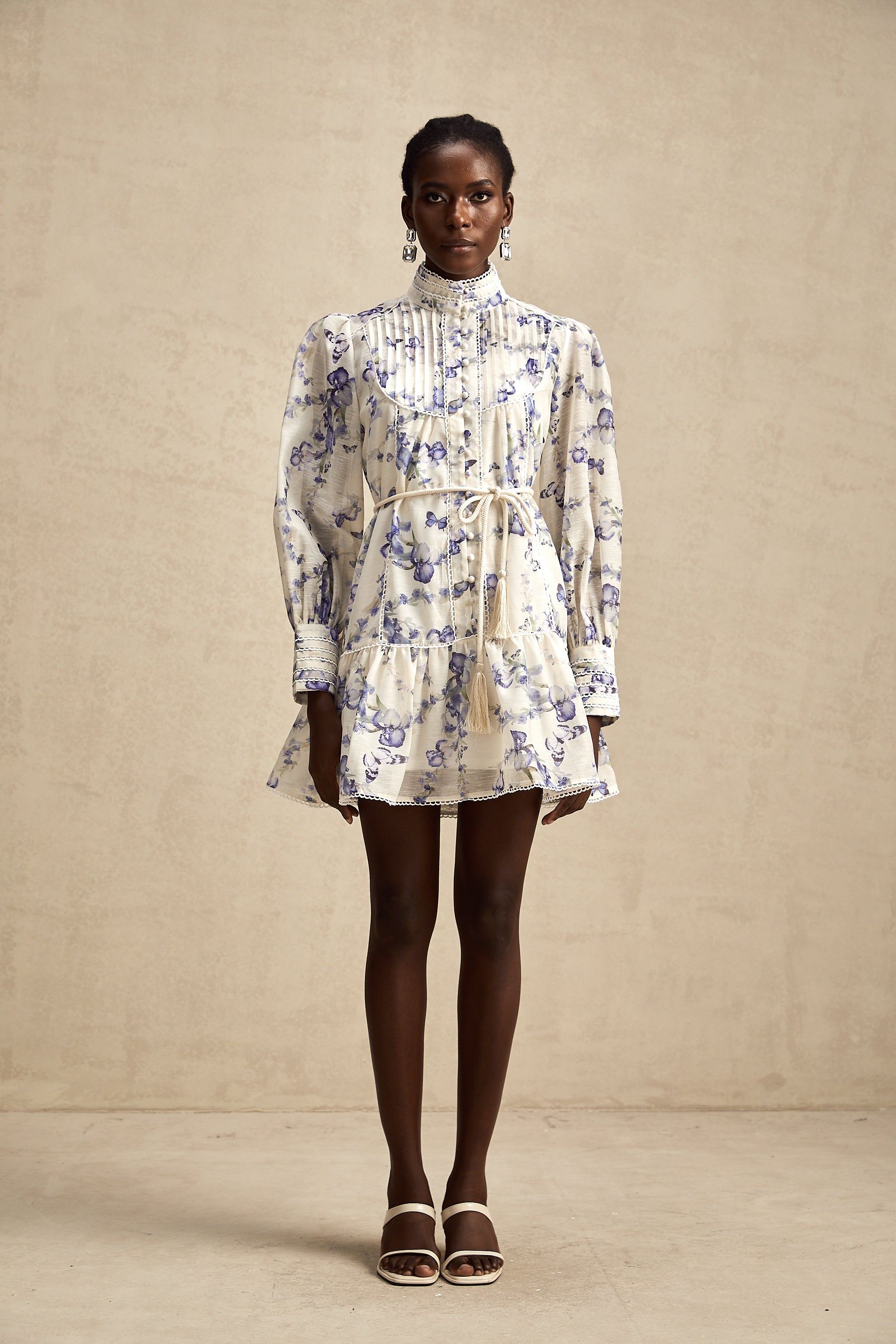 Blandine floral-print flared chiffon mini dress (US Only)