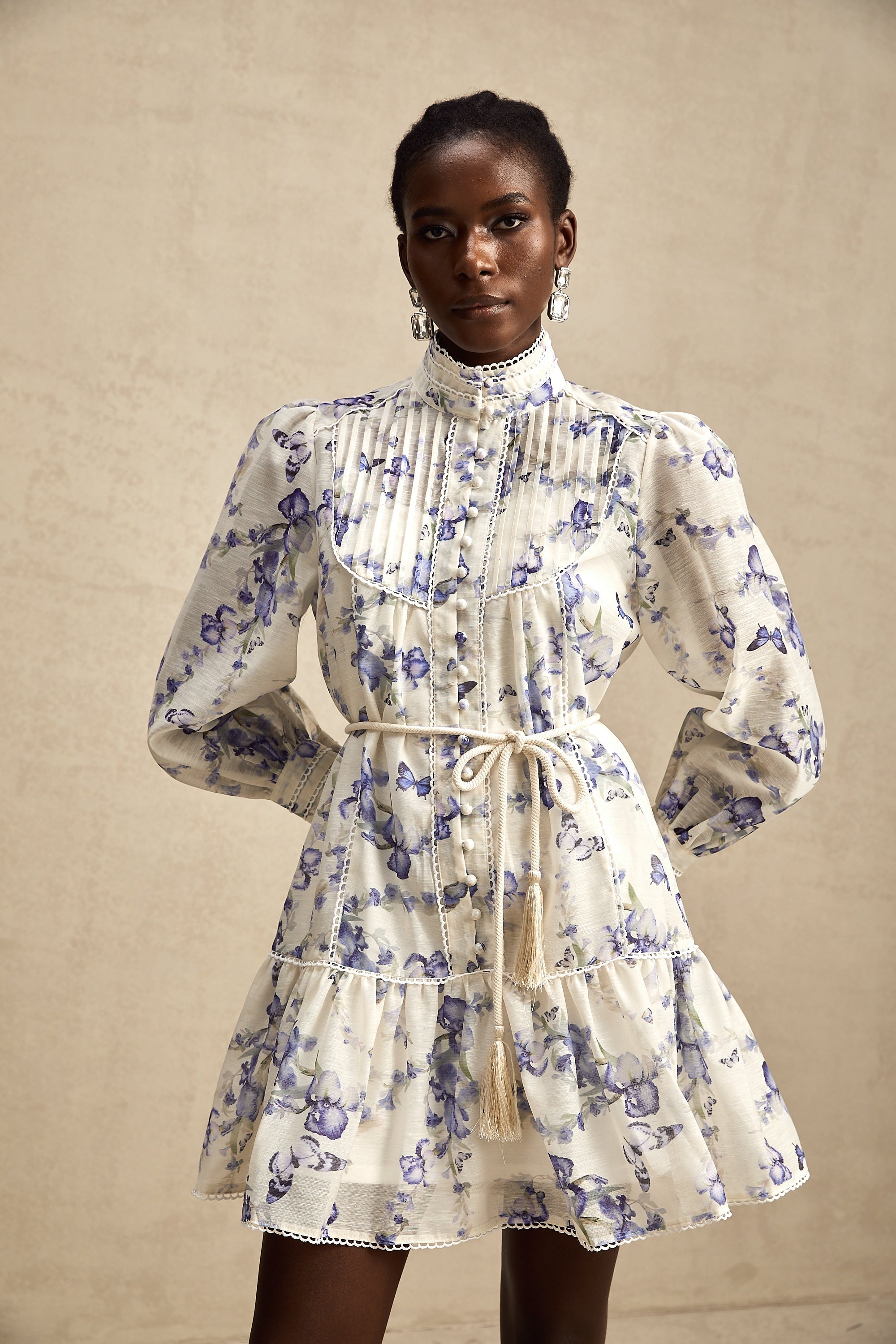 Blandine floral-print flared chiffon mini dress (US Only)