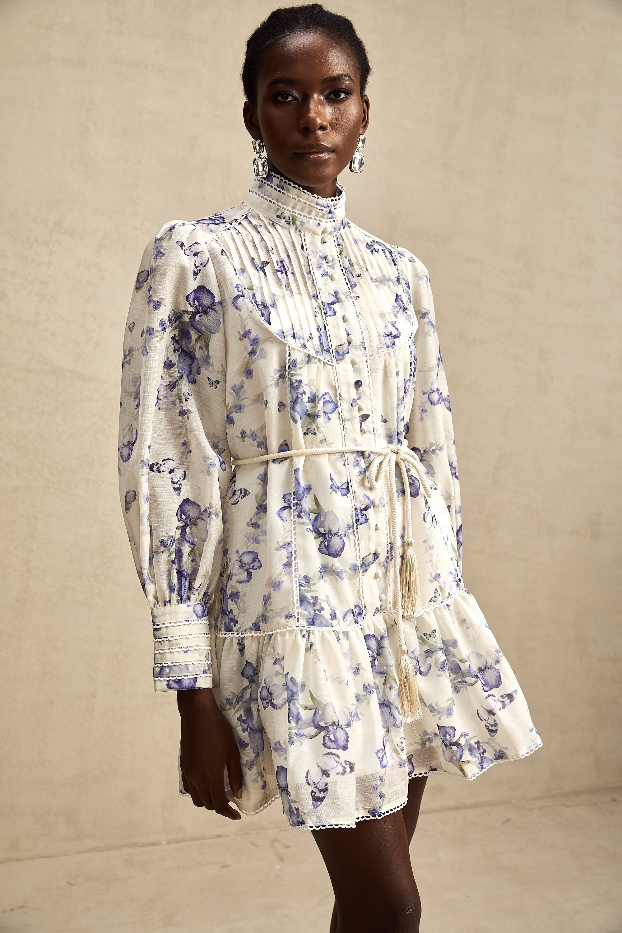 Blandine floral-print flared chiffon mini dress (US Only)