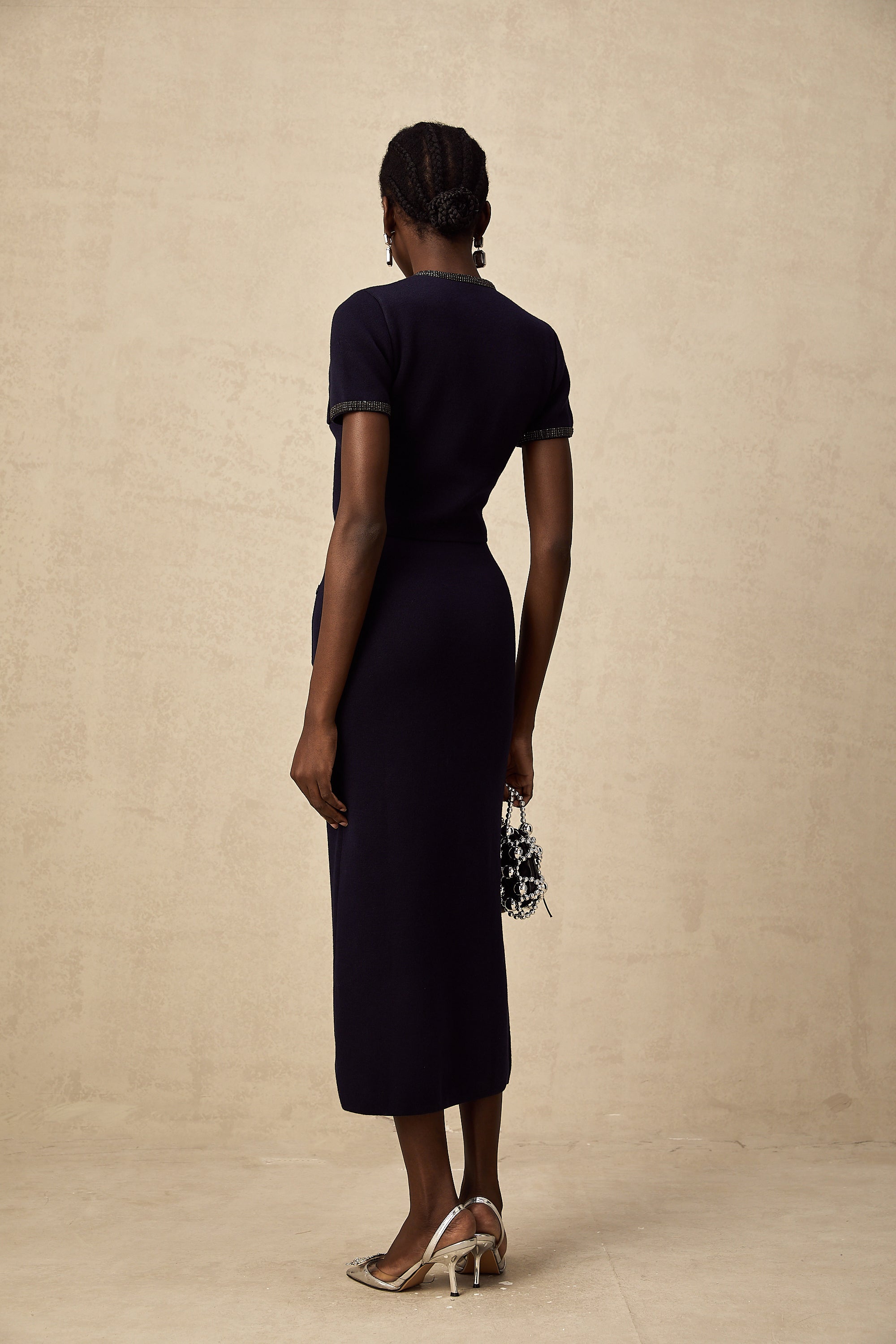 Aïda embellished ribbed-knit top & skirt matching set (Final Sale-US Only)