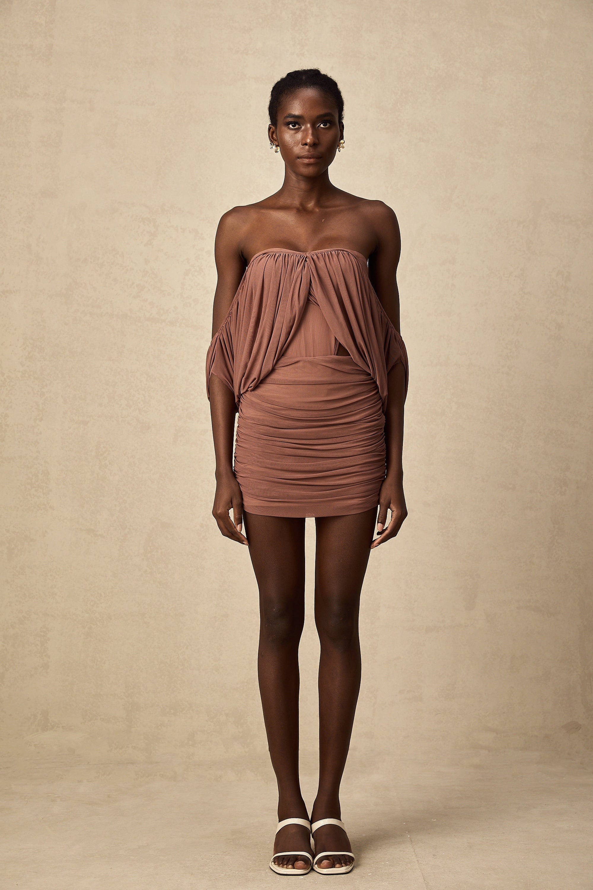Zohra off-shoulder bodysuit & skirt matching set