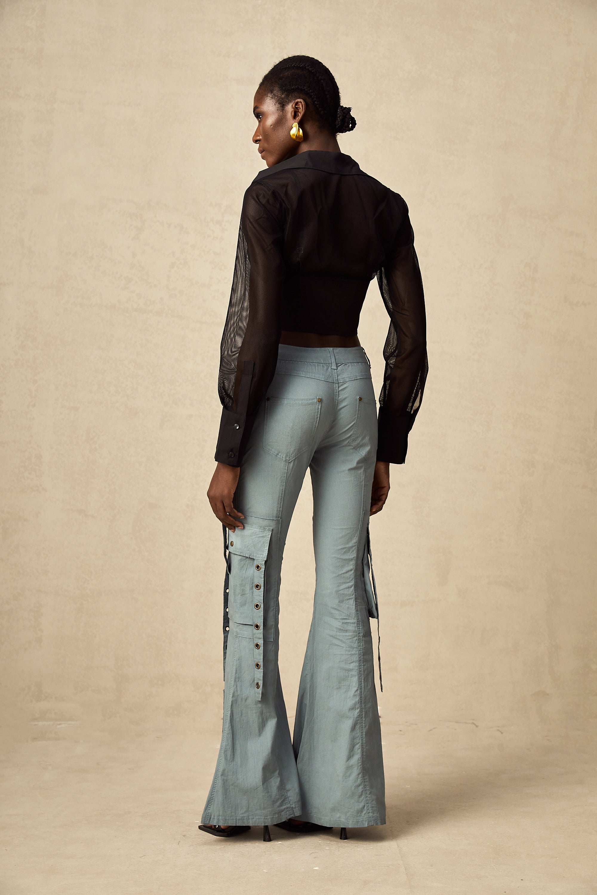 Mila belt-loop flared cargo trousers (US Only)