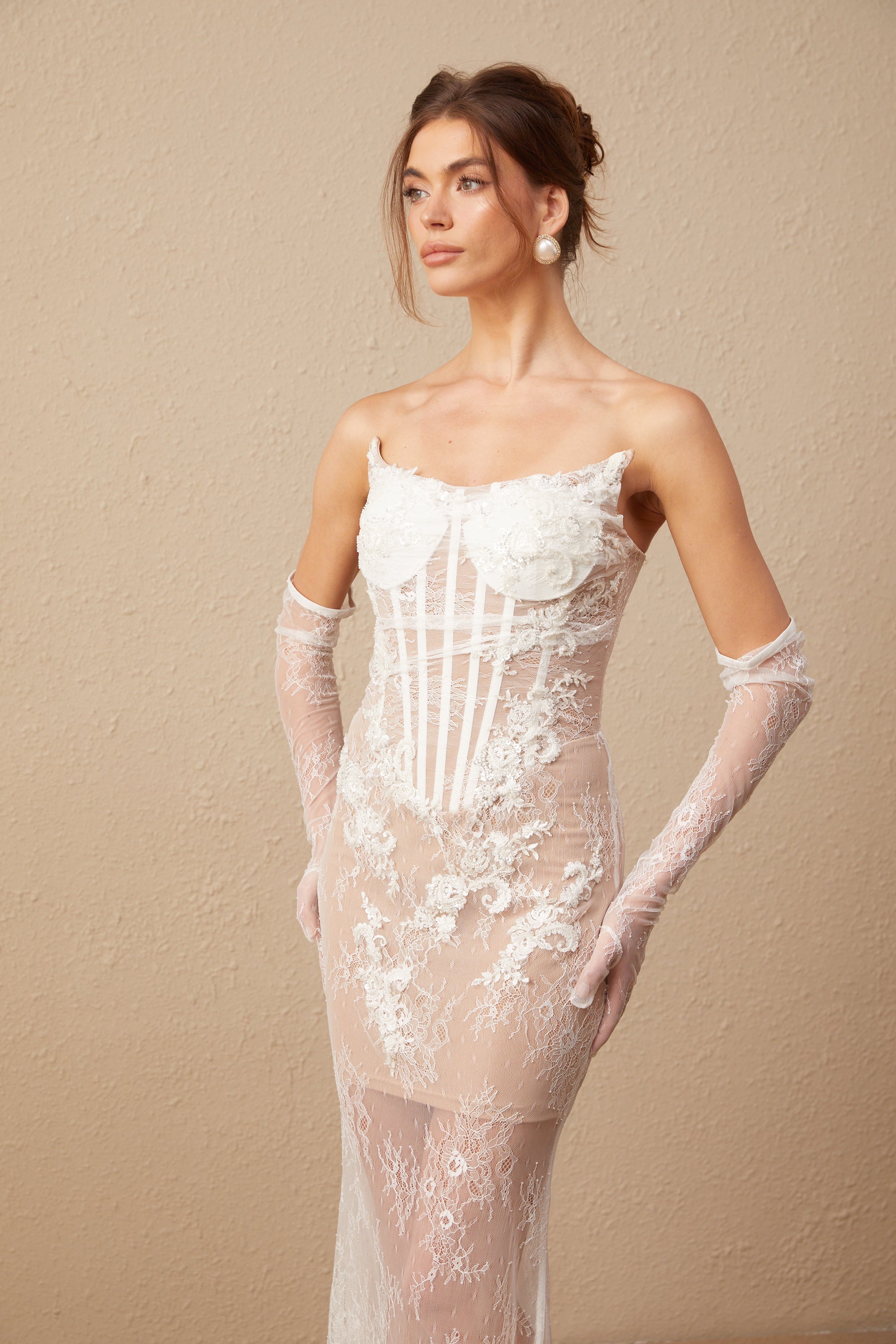 Mila floral-embroidered tulle corset maxi dress (US Only)