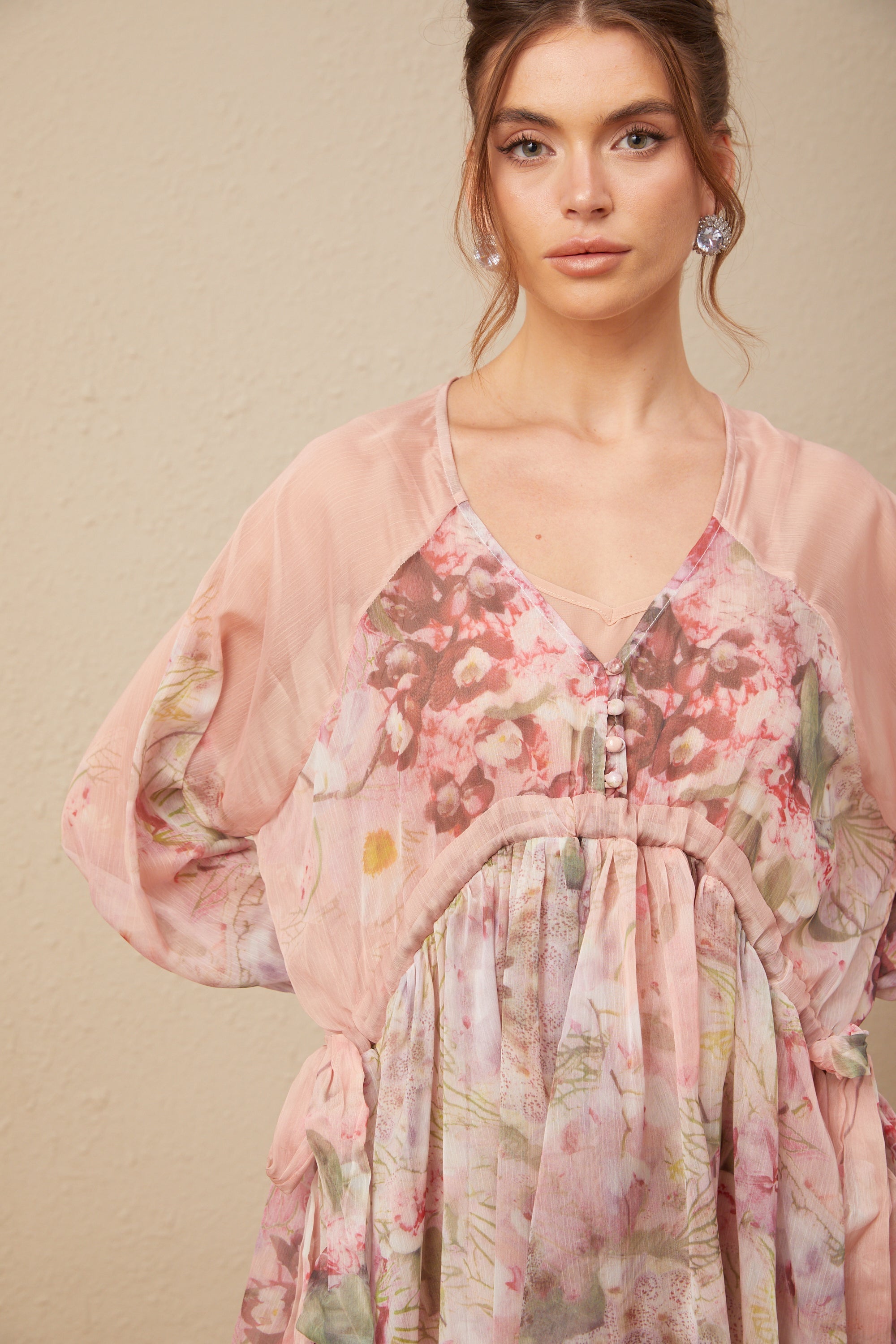 Alicia floral-print pleated silk mini dress (US Only)